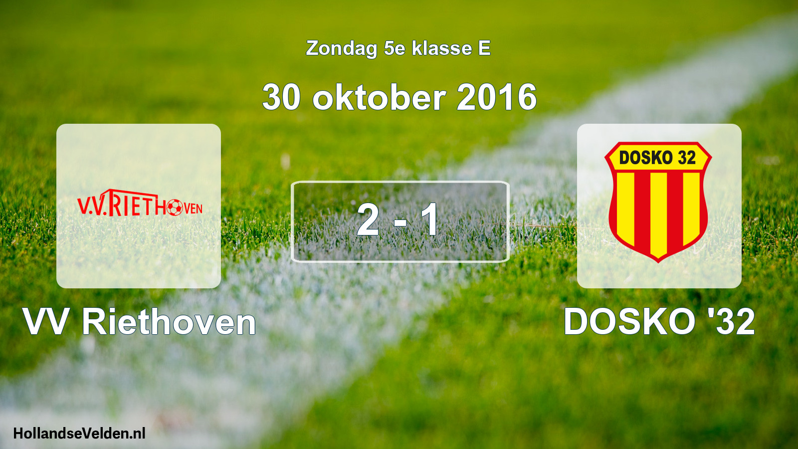 Total number of matches played: VV Riethoven - DOSKO '32 2 - 1 (30 October 2016)
