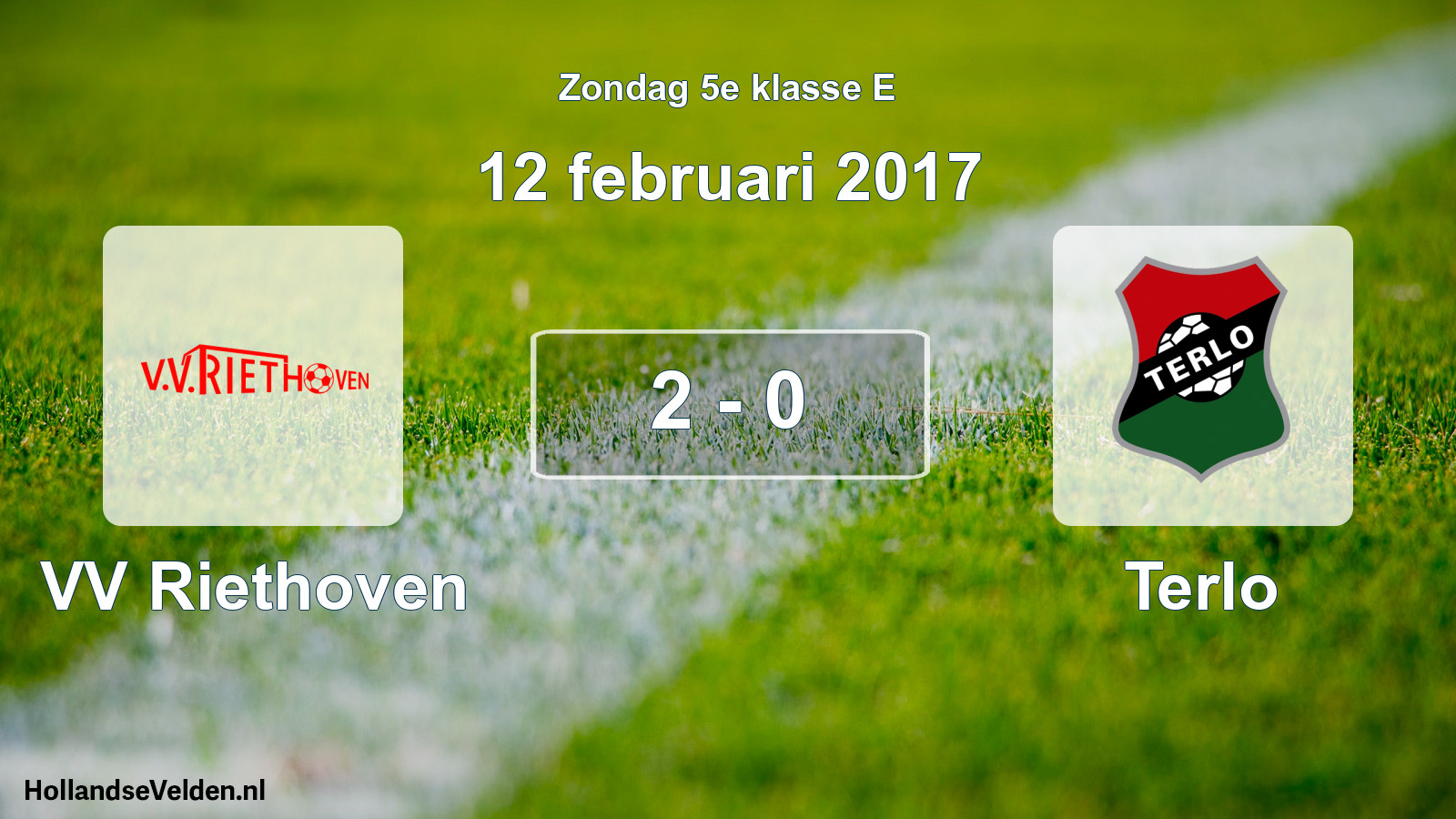 Total number of matches played: VV Riethoven - Terlo 2 - 0 (12 February 2017)