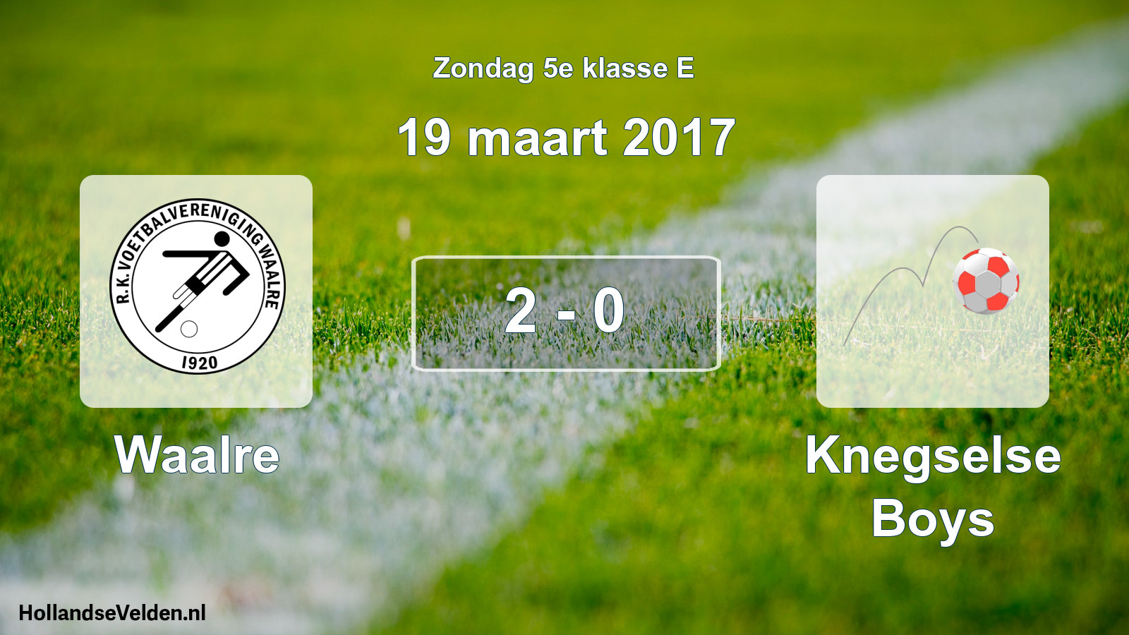 Total number of matches played: Waalre - Knegselse Boys 2 - 0 (19 March 2017)