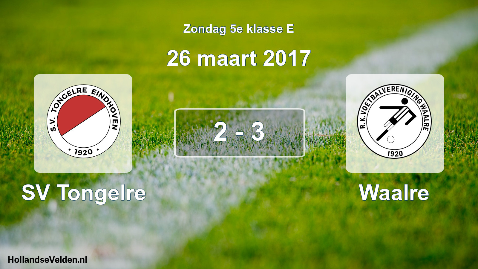 Total number of matches played: SV Tongelre - Waalre 2 - 3 (26 March 2017)