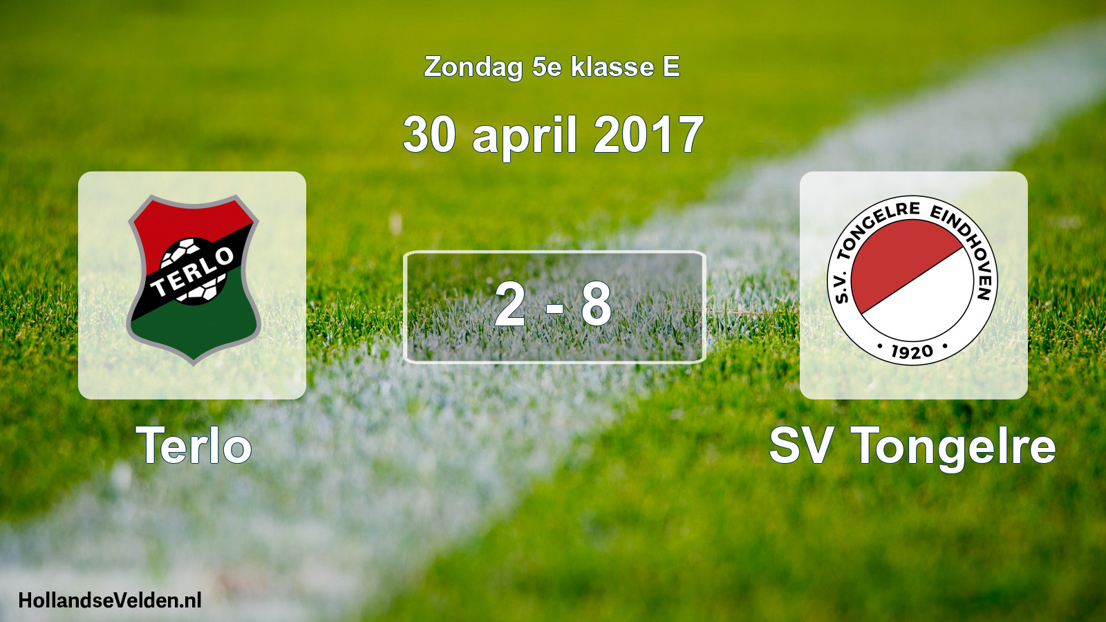 Total number of matches played: Terlo - SV Tongelre 2 - 8 (30 April 2017)