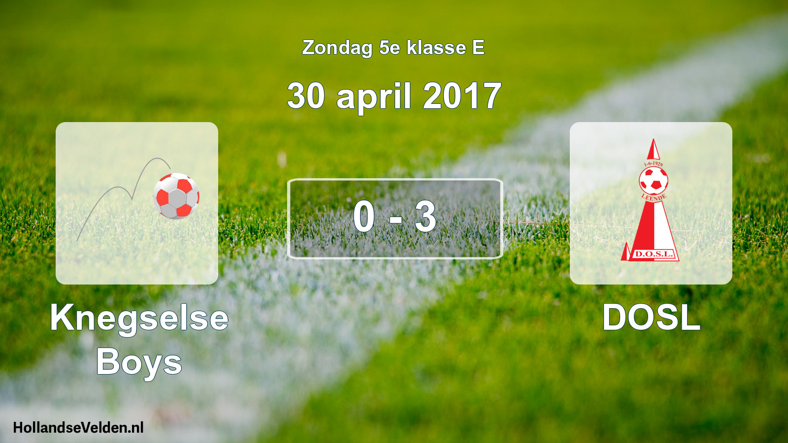 Total number of matches played: Knegselse Boys - DOSL 0 - 3 (30 April 2017)