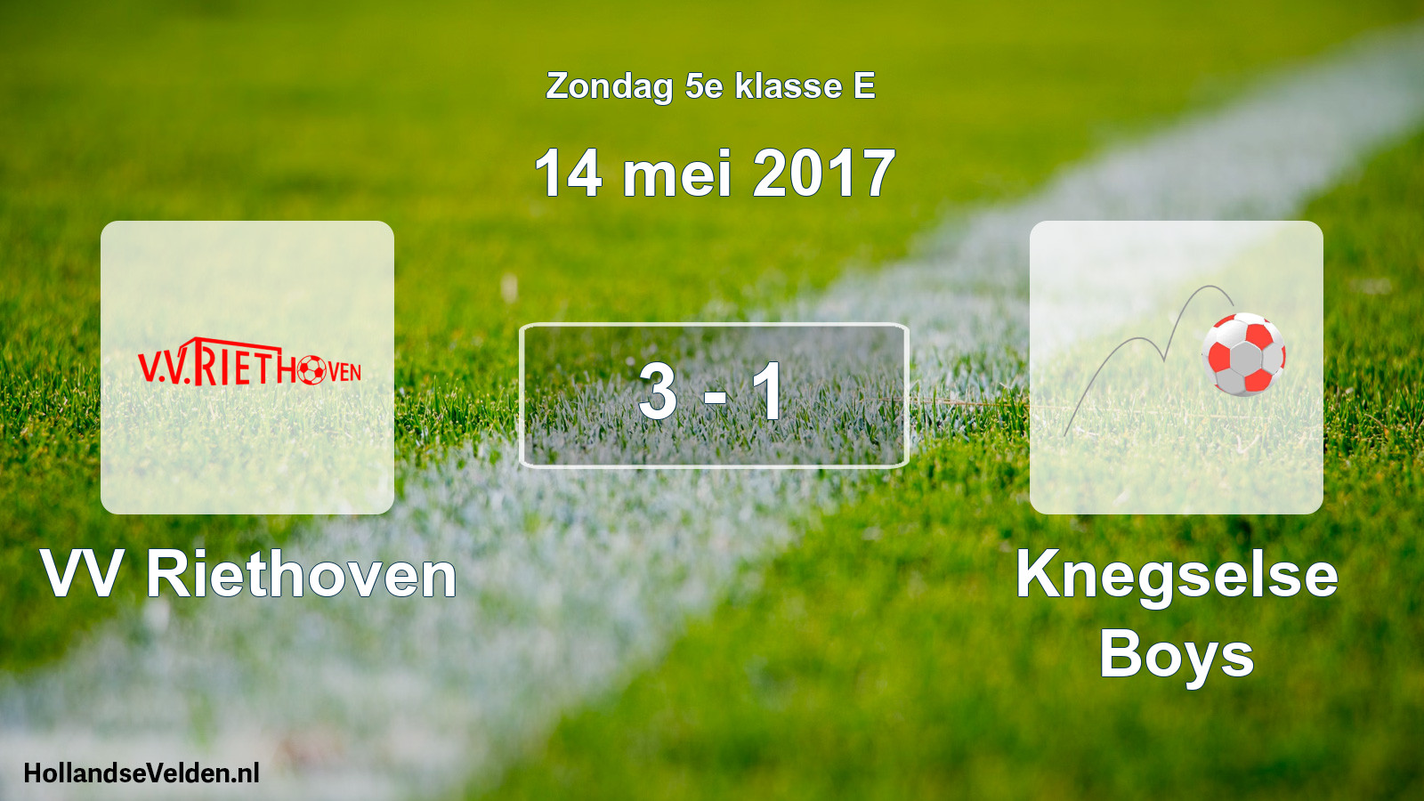 Total number of matches played: VV Riethoven - Knegselse Boys 3 - 1 (14 May 2017)