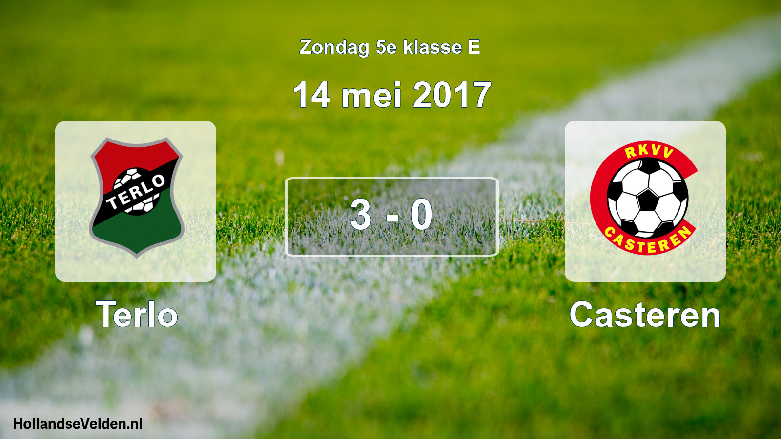 Total number of matches played: Terlo - Casteren 3 - 0 (14 May 2017)