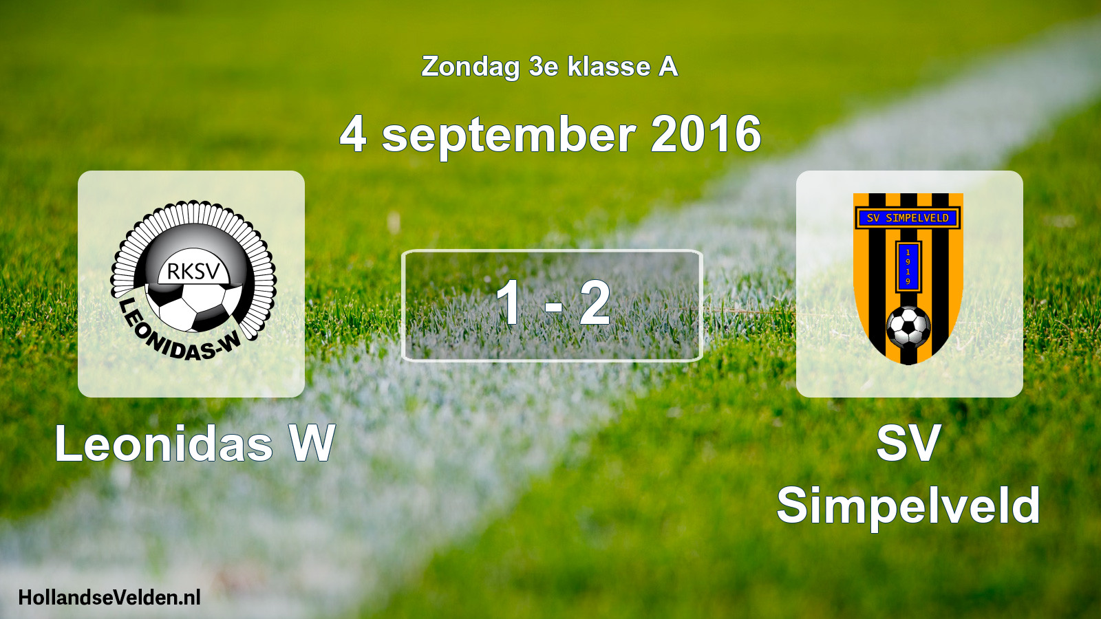 Total number of matches played: Leonidas W - SV Simpelveld 1 - 2 (4 September 2016)