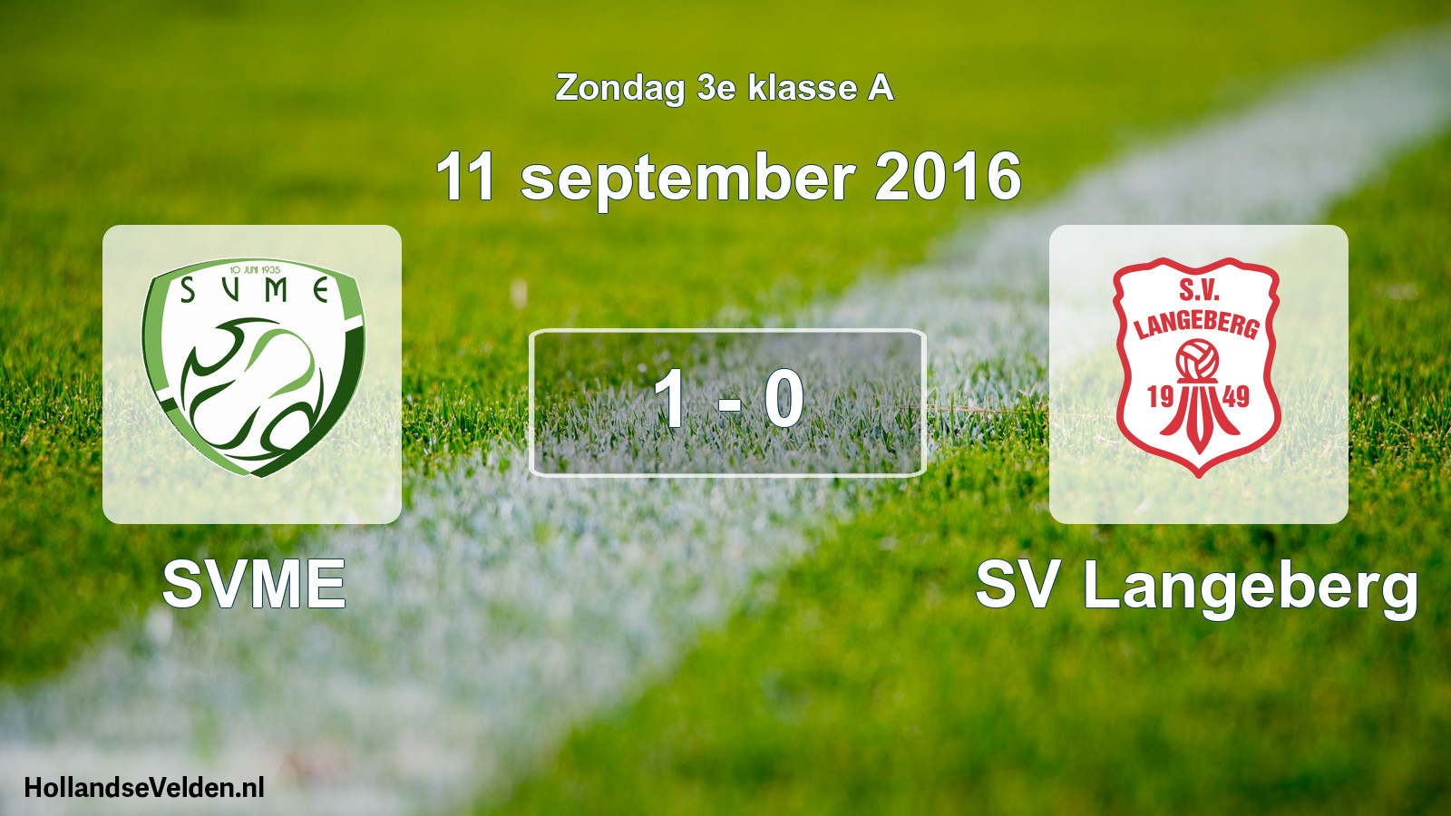Total number of matches played: SVME - SV Langeberg 1 - 0 (11 September 2016)