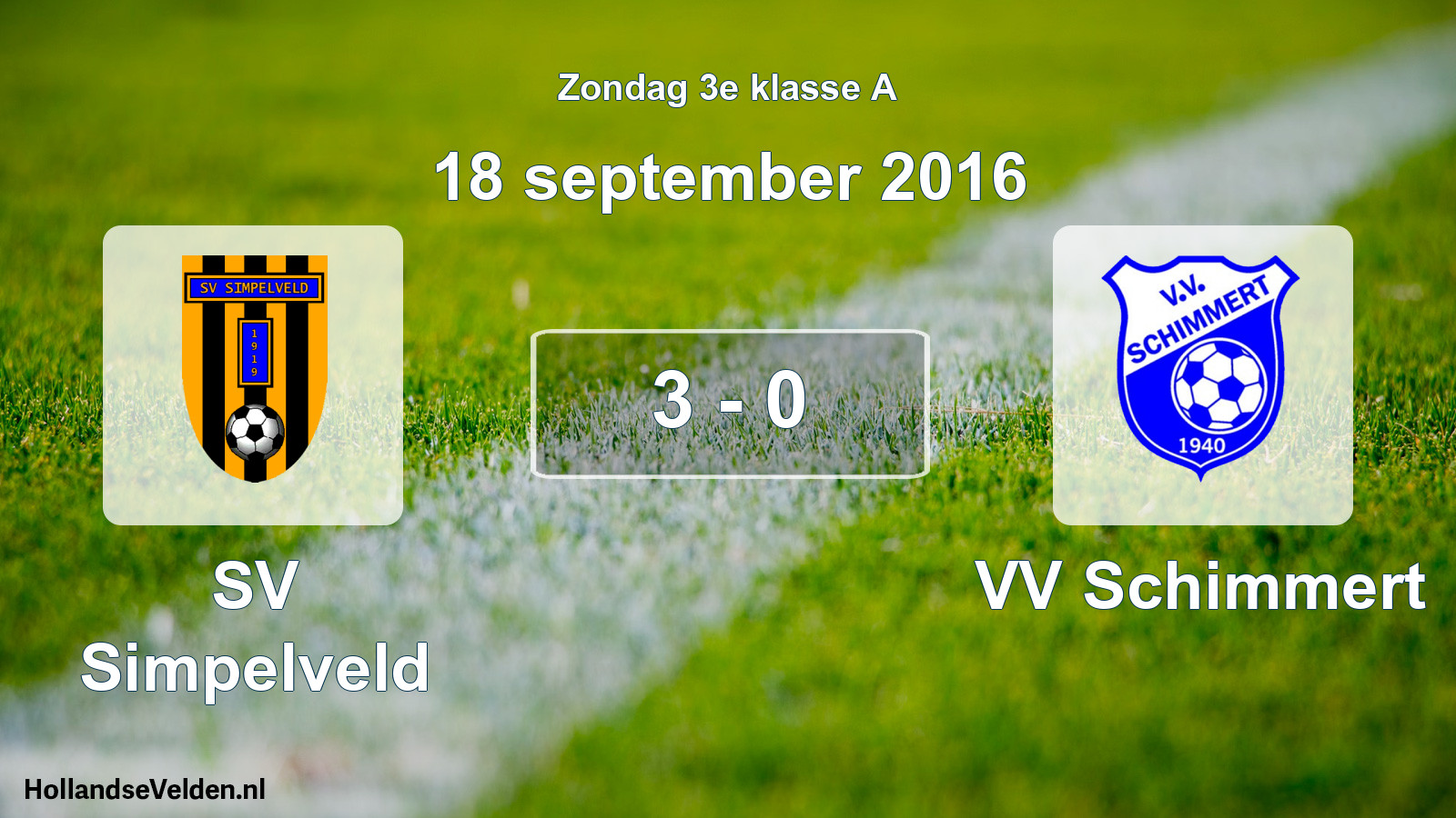 Total number of matches played: SV Simpelveld - VV Schimmert 3 - 0 (18 September 2016)