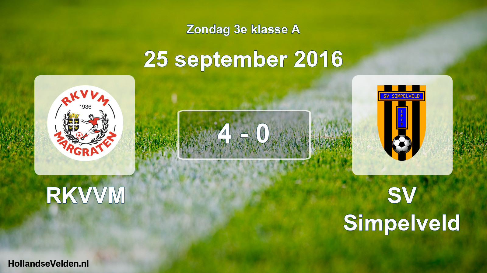 Total number of matches played: RKVVM - SV Simpelveld 4 - 0 (25 September 2016)