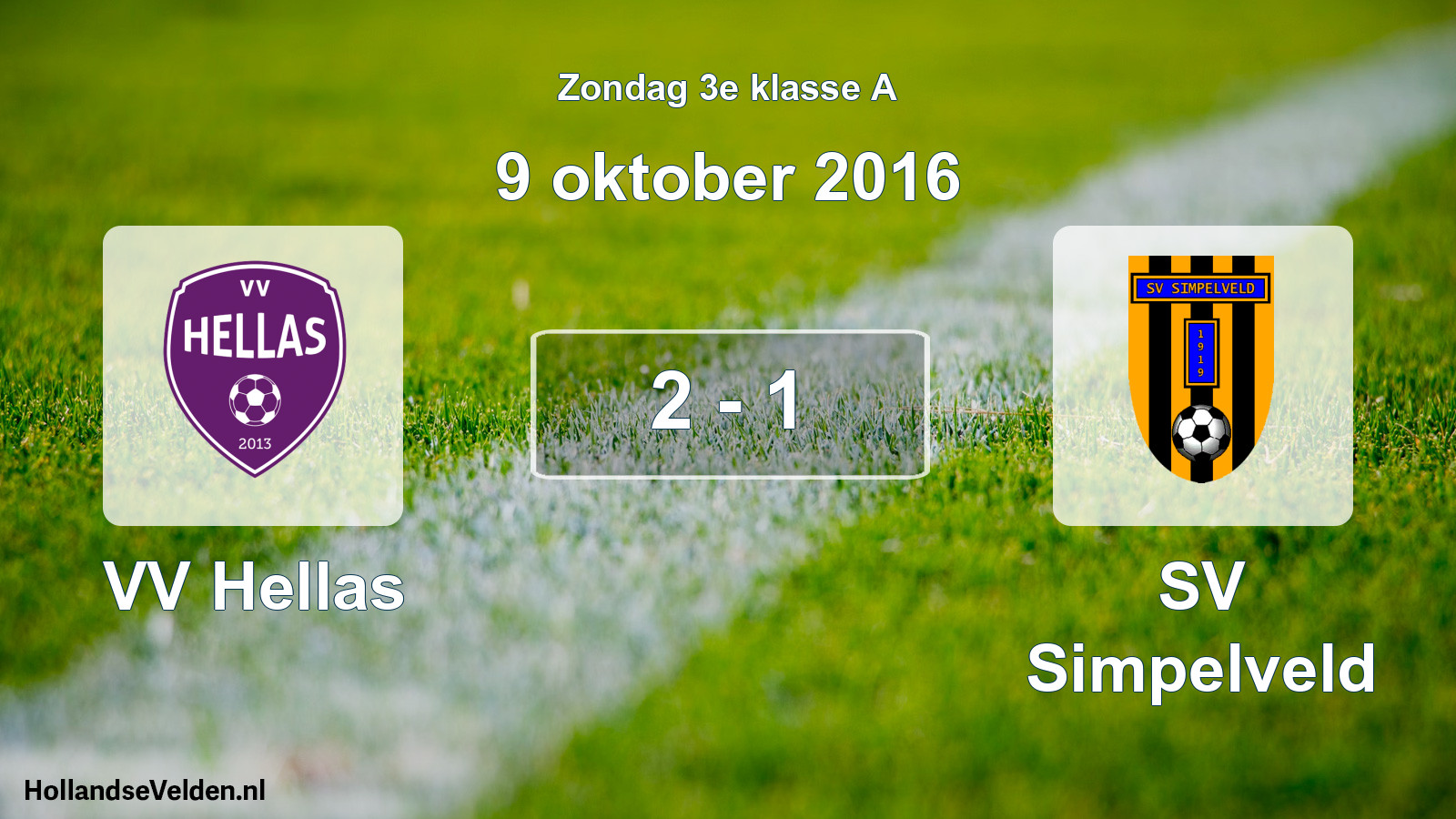 Total number of matches played: VV Hellas - SV Simpelveld 2 - 1 (9 October 2016)