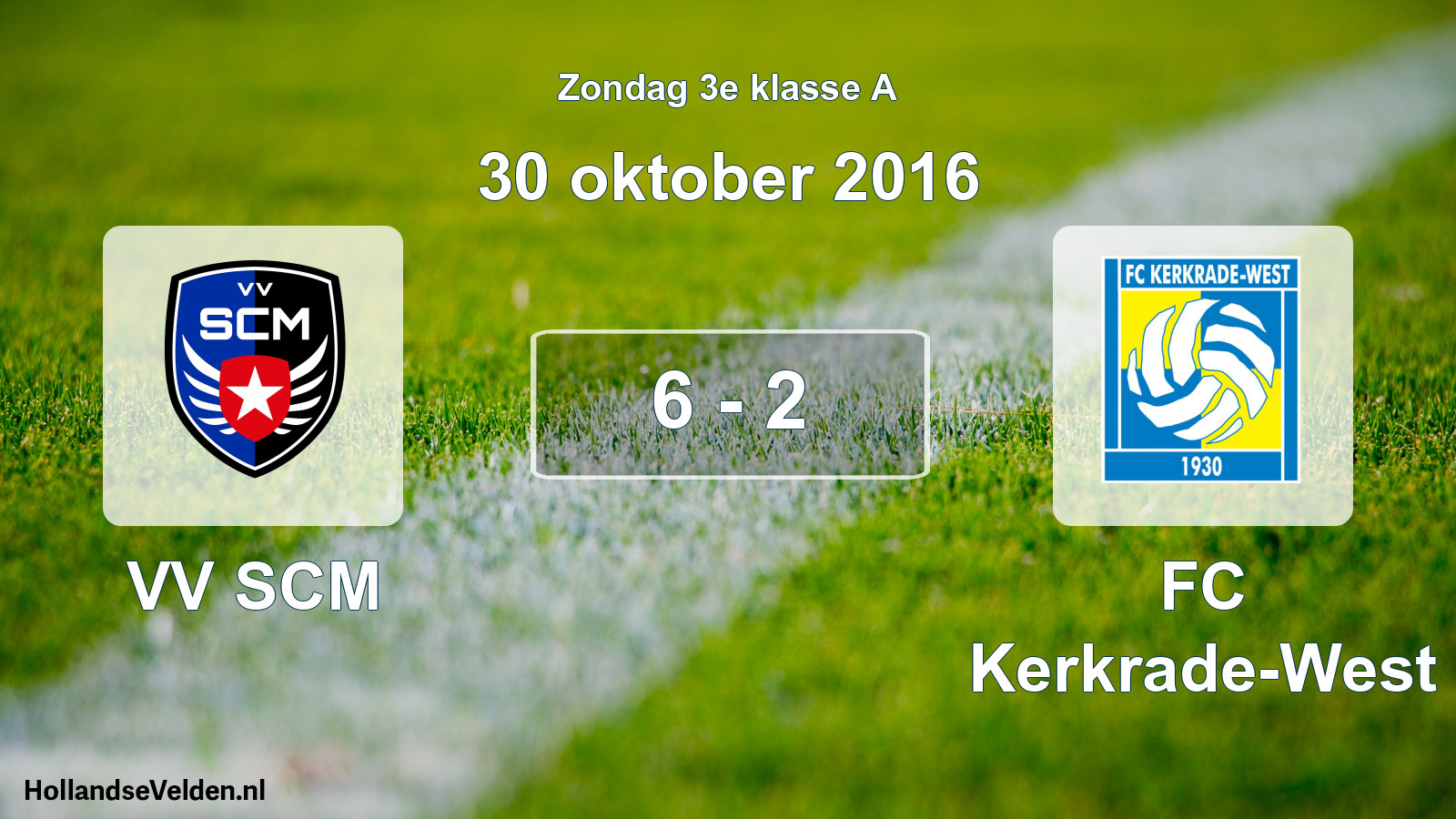 Total number of matches played: VV SCM - FC Kerkrade-West 6 - 2 (30 October 2016)