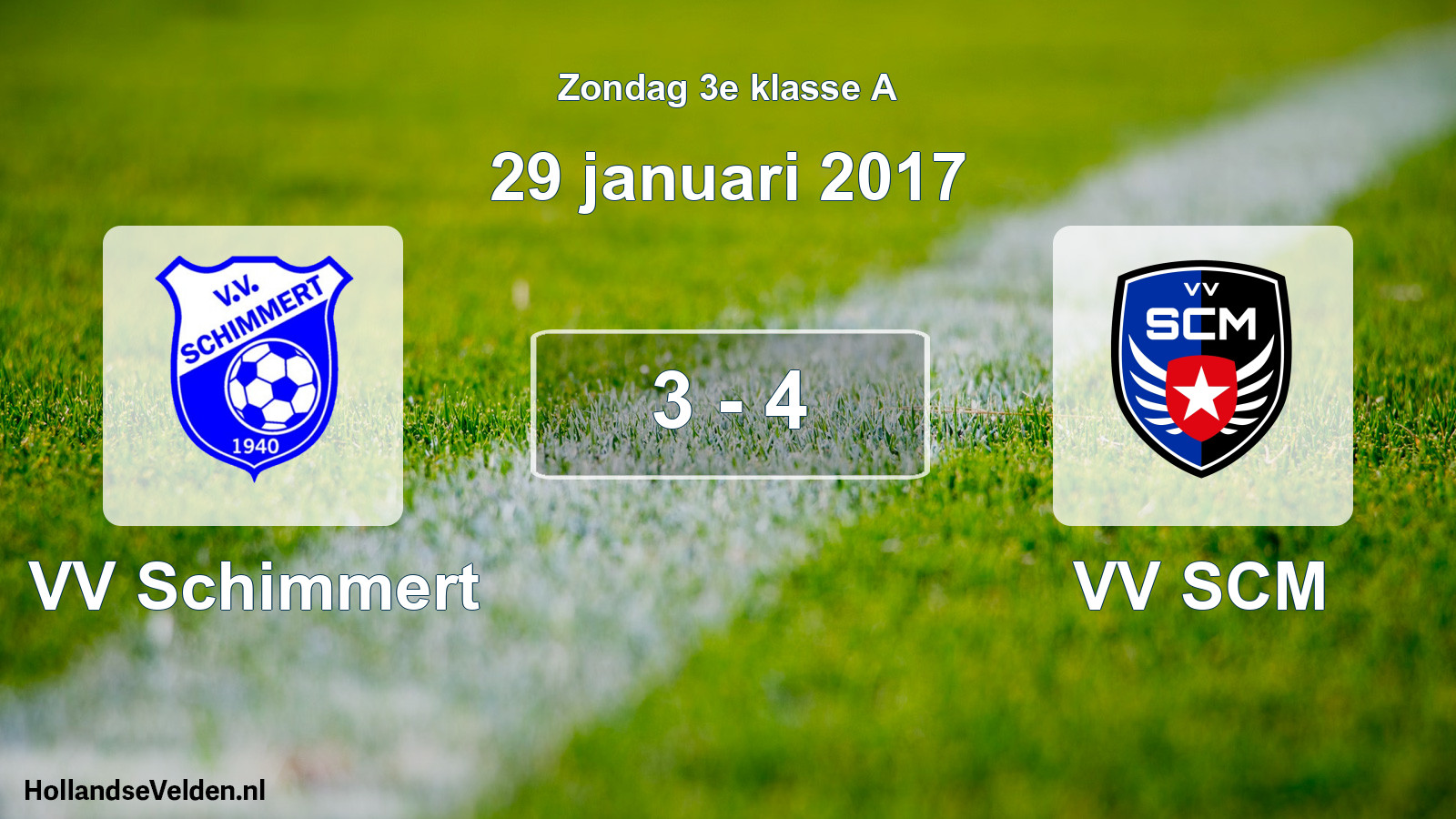 Total number of matches played: VV Schimmert - VV SCM 3 - 4 (29 January 2017)