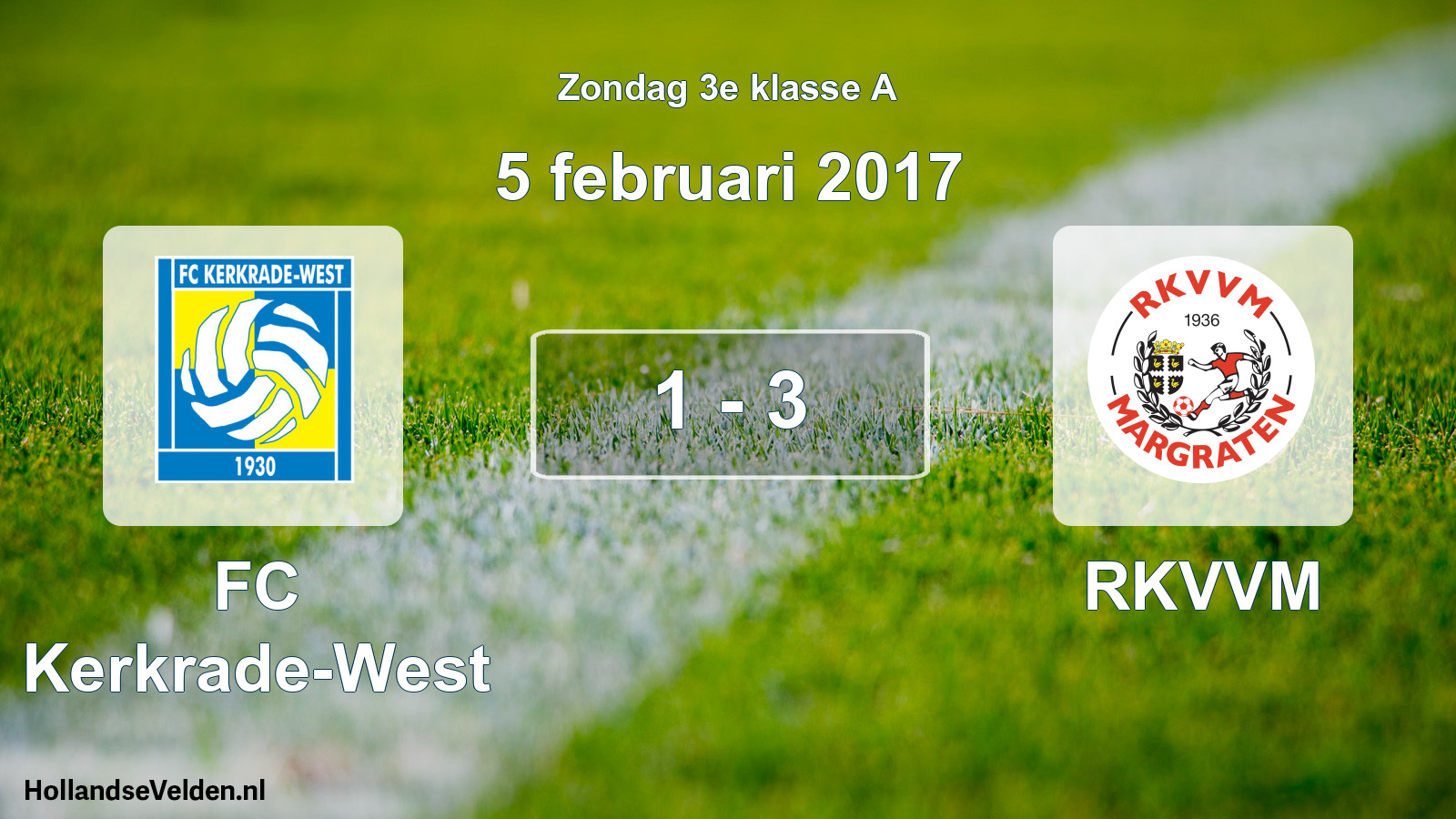Total number of matches played: FC Kerkrade-West - RKVVM 1 - 3 (5 February 2017)