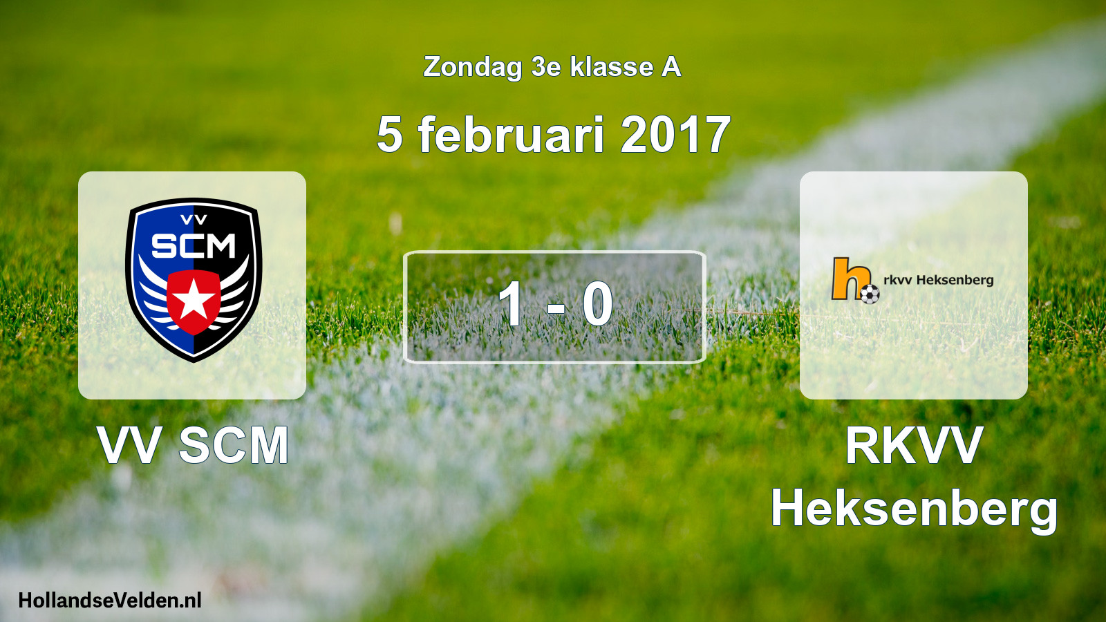 Total number of matches played: VV SCM - RKVV Heksenberg 1 - 0 (5 February 2017)