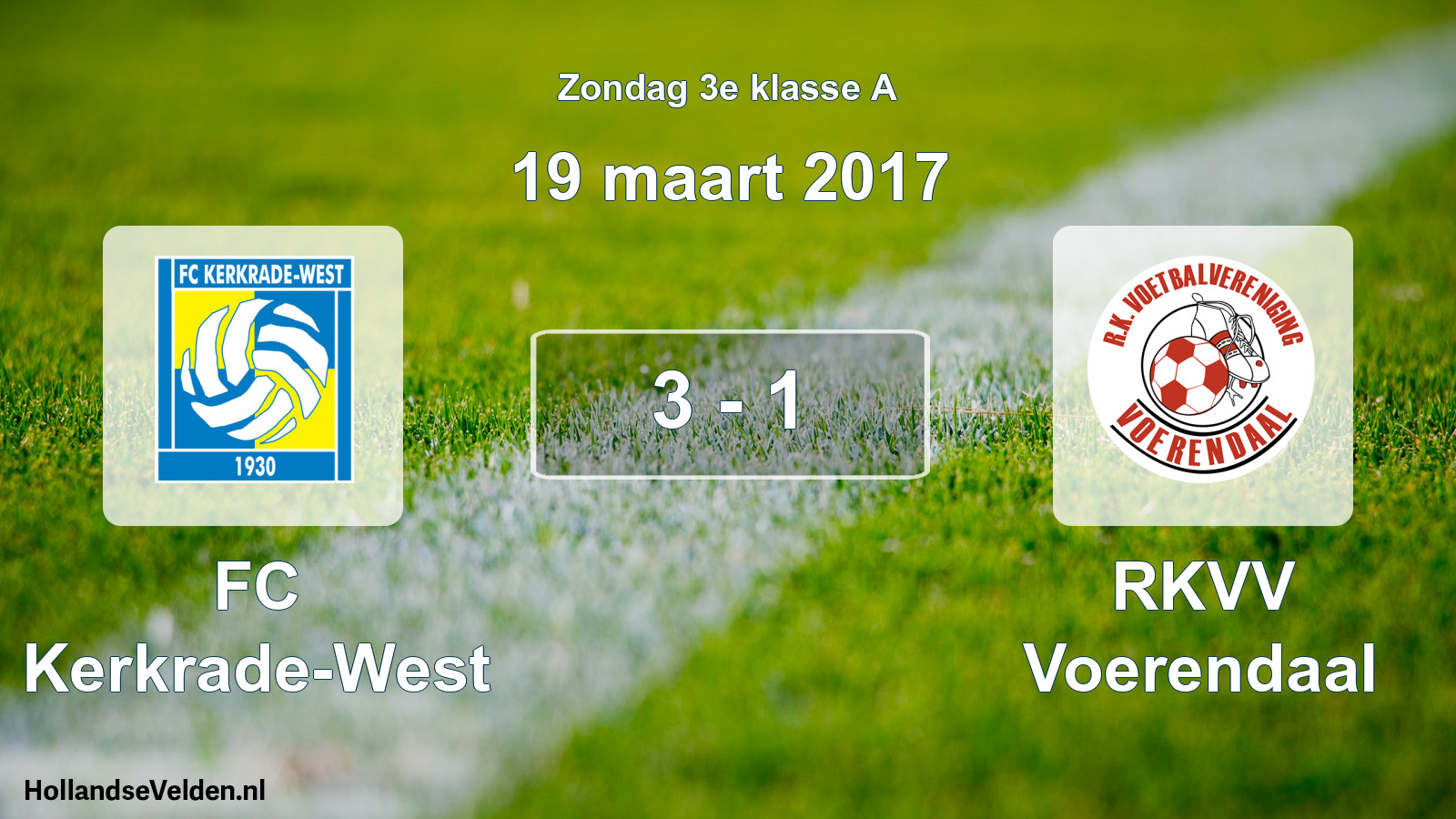Total number of matches played: FC Kerkrade-West - RKVV Voerendaal 3 - 1 (19 March 2017)
