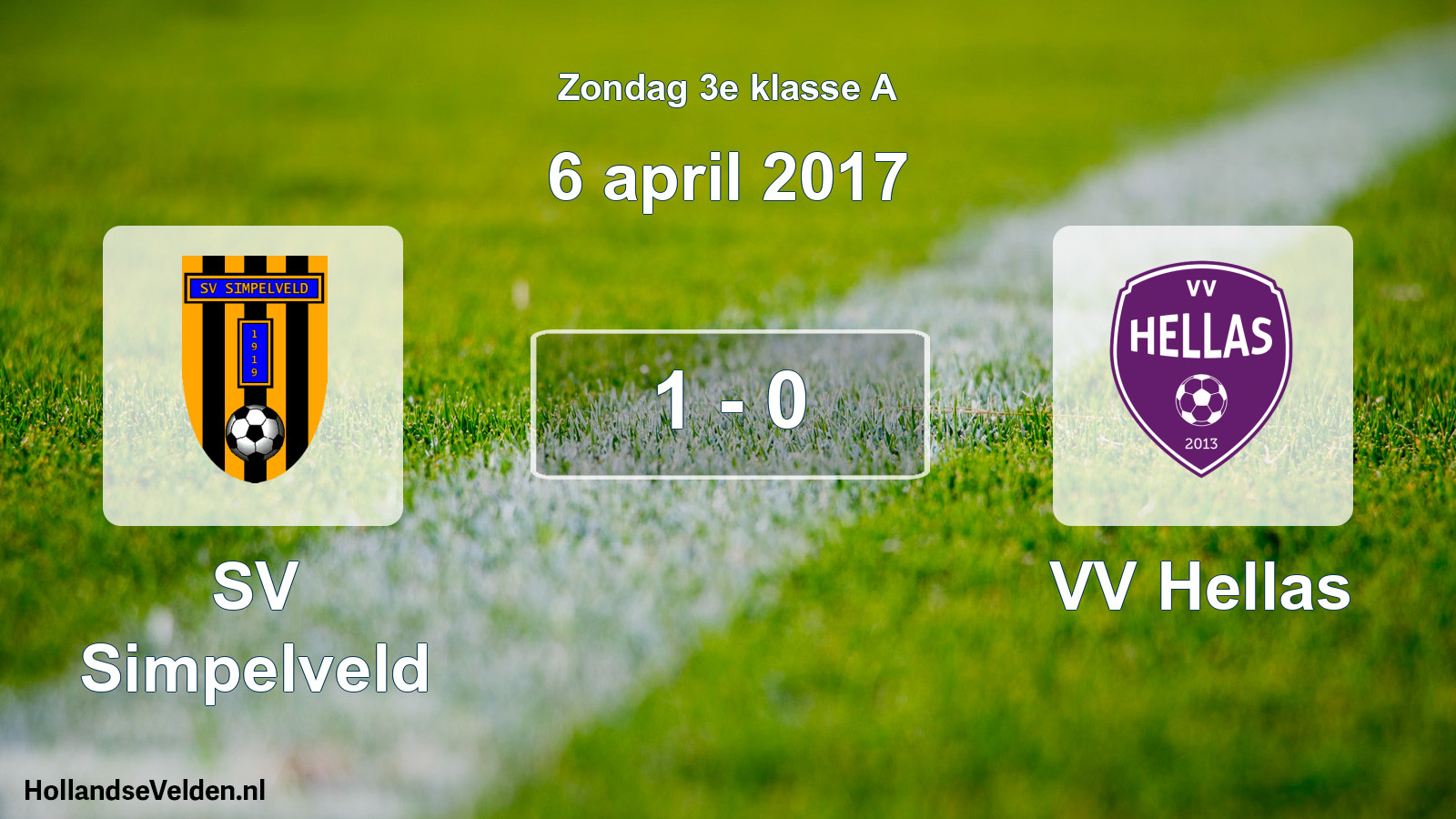 Total number of matches played: SV Simpelveld - VV Hellas 1 - 0 (6 April 2017)