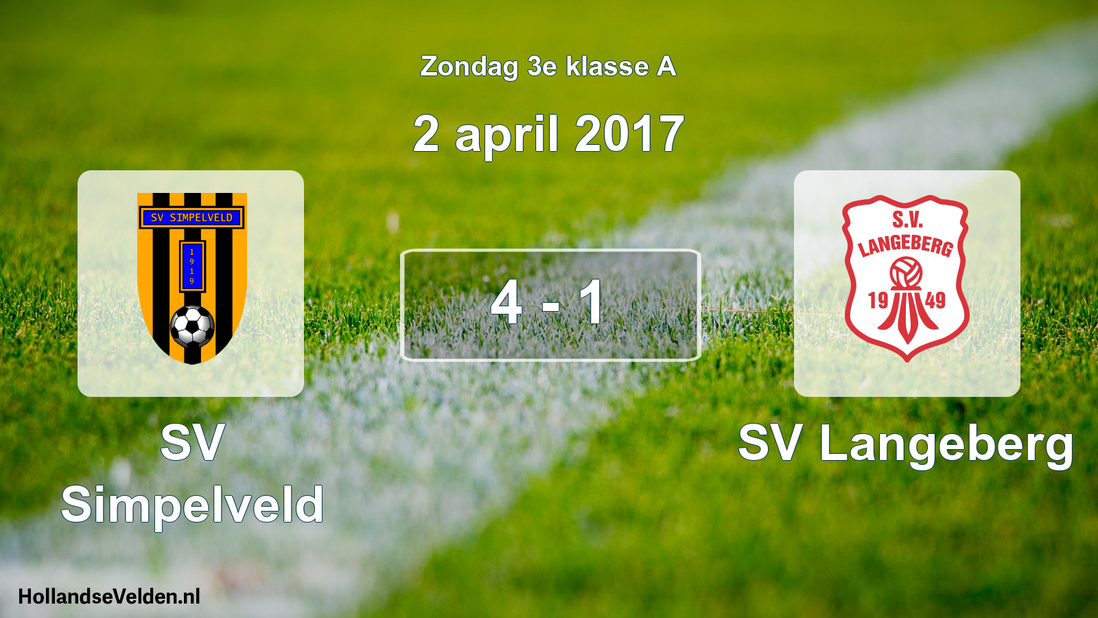 Total number of matches played: SV Simpelveld - SV Langeberg 4 - 1 (2 April 2017)