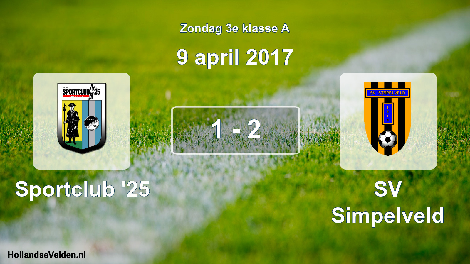 Total number of matches played: Sportclub '25 - SV Simpelveld 1 - 2 (9 April 2017)