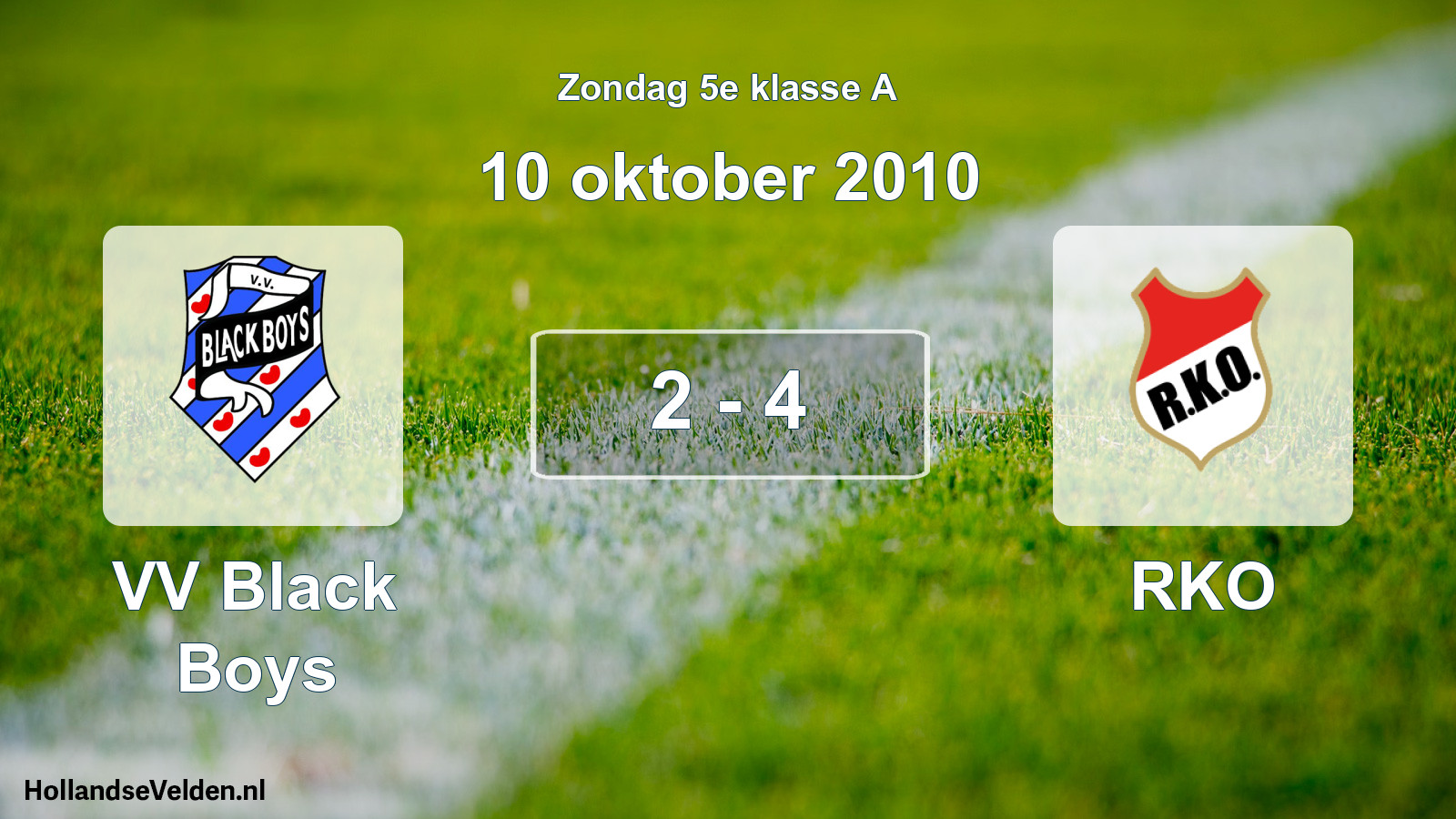 Total number of matches played: VV Black Boys - RKO 2 - 4 (10 October 2010)