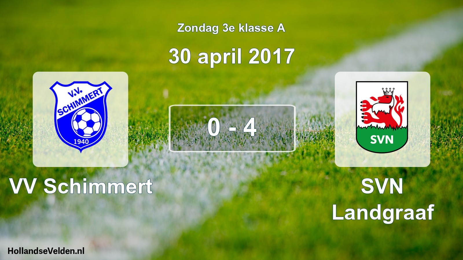 Total number of matches played: VV Schimmert - SVN Landgraaf 0 - 4 (30 April 2017)