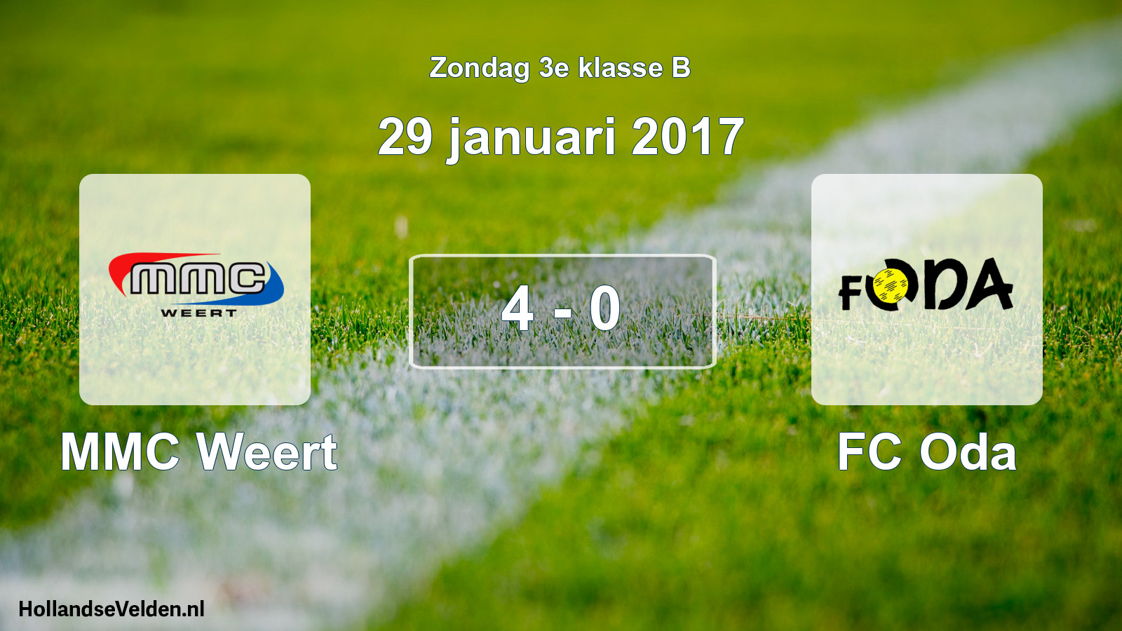 Total number of matches played: MMC Weert - FC Oda 4 - 0 (29 January 2017)