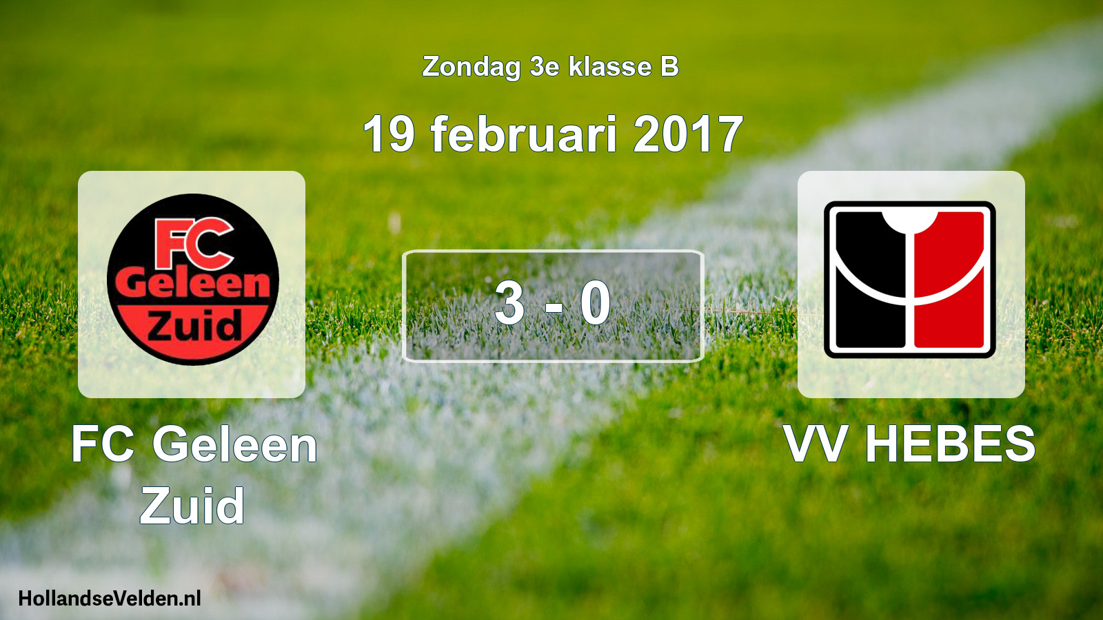 Total number of matches played: FC Geleen Zuid - VV HEBES 3 - 0 (19 February 2017)