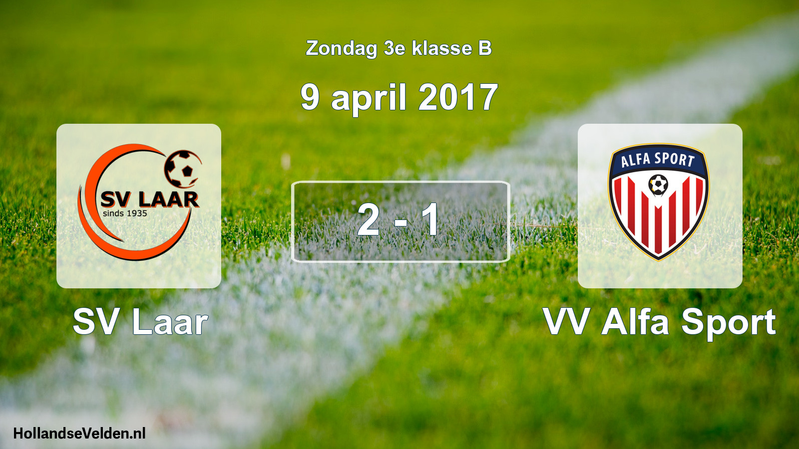 Total number of matches played: SV Laar - VV Alfa Sport 2 - 1 (9 April 2017)