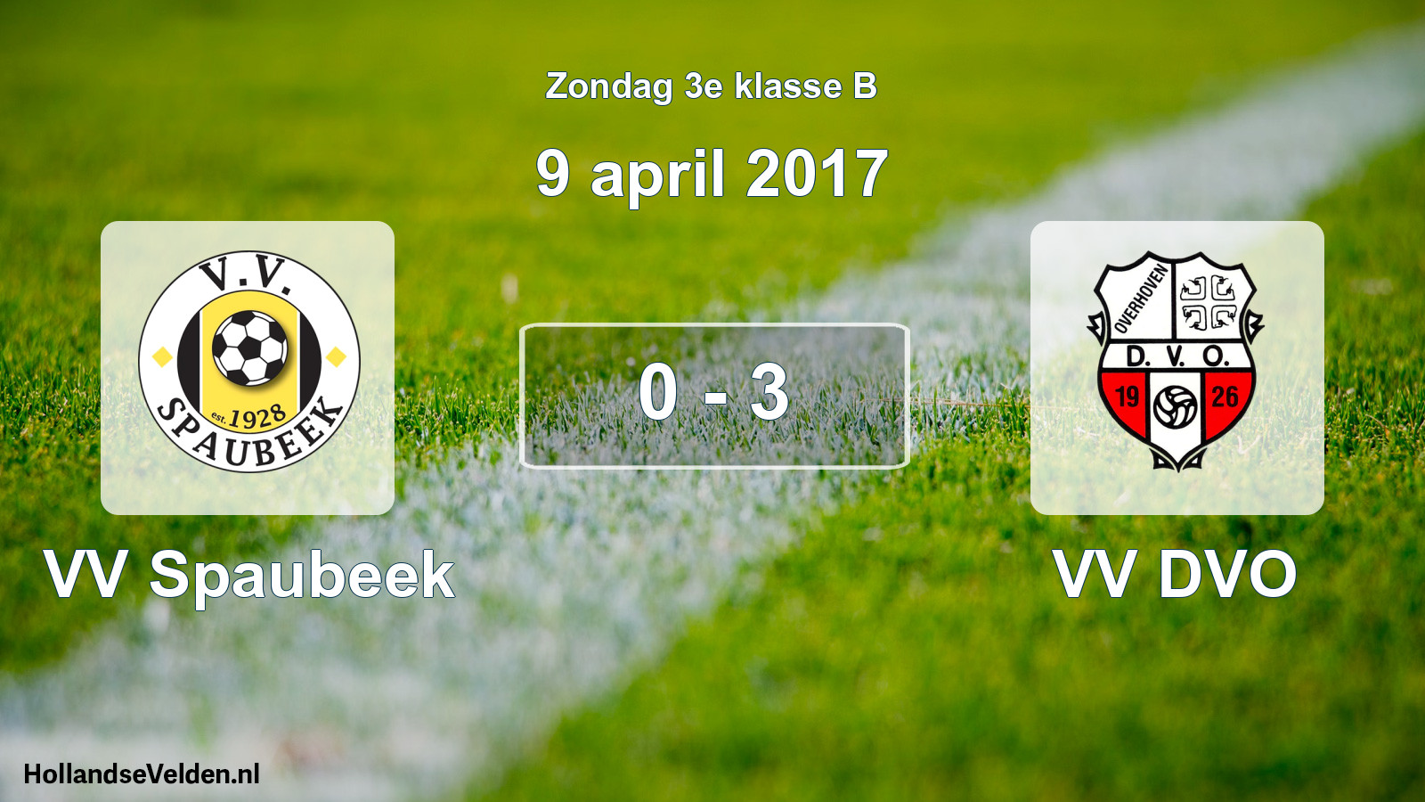 Total number of matches played: VV Spaubeek - VV DVO 0 - 3 (9 April 2017)