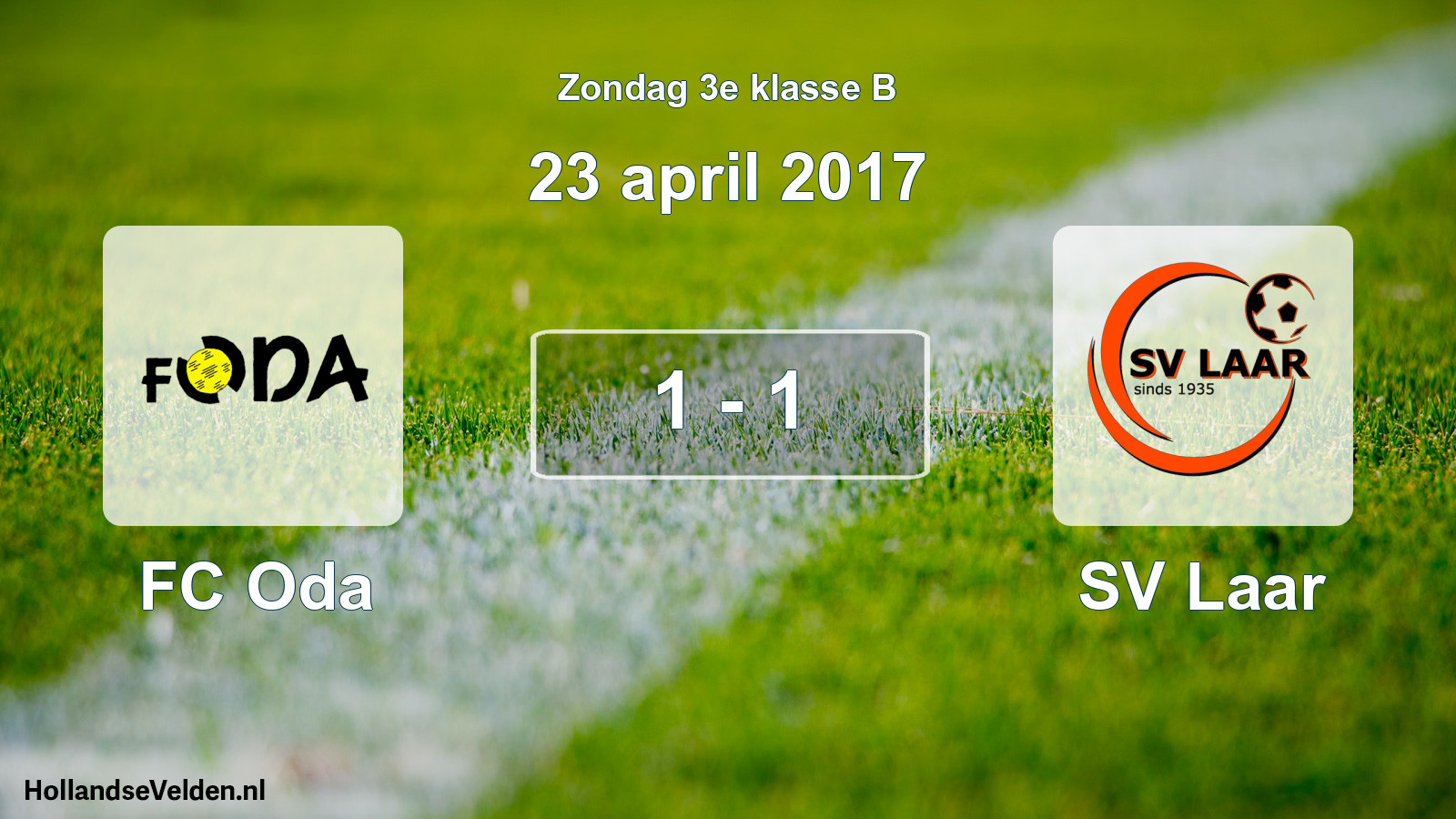 Total number of matches played: FC Oda - SV Laar 1 - 1 (23 April 2017)