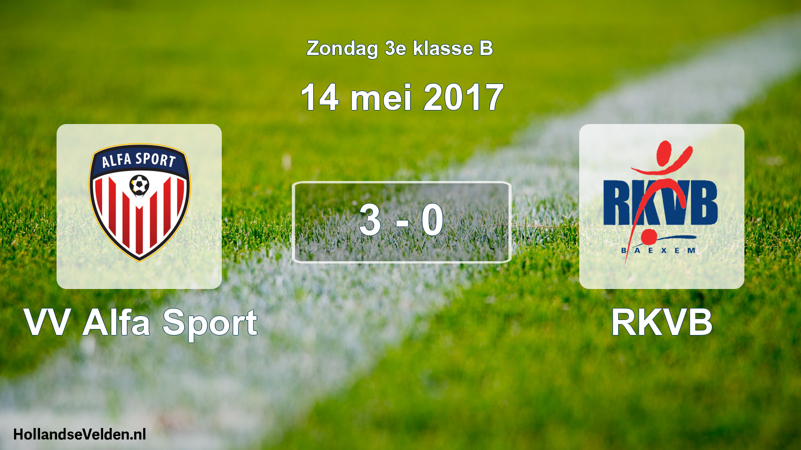 Total number of matches played: VV Alfa Sport - RKVB 3 - 0 (14 May 2017)