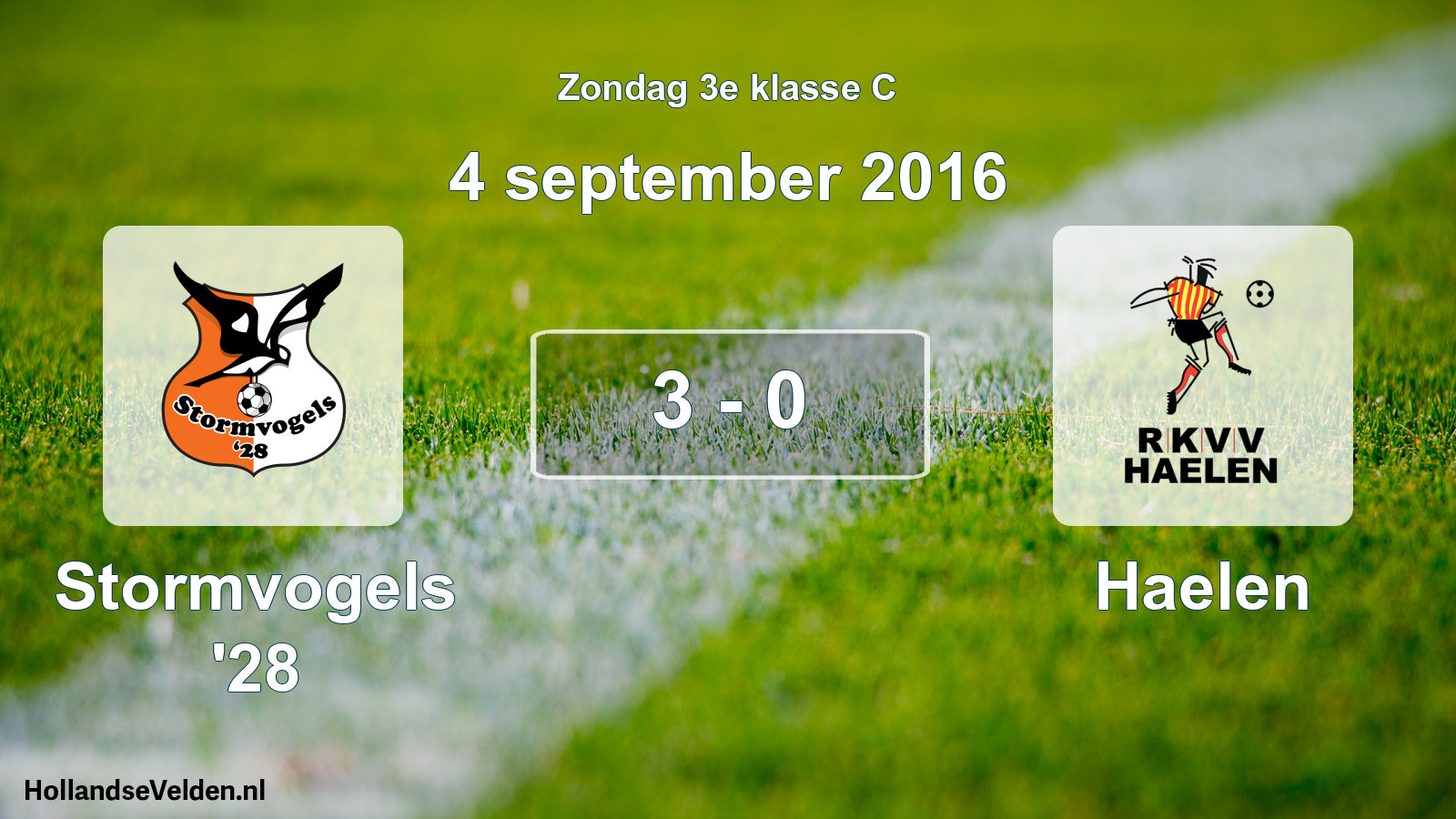 Total number of matches played: Stormvogels '28 - Haelen 3 - 0 (4 September 2016)