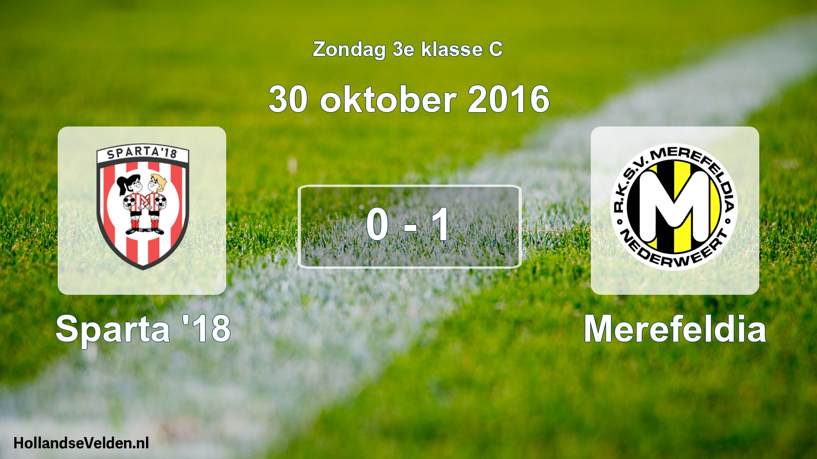 Total number of matches played: Sparta '18 - Merefeldia 0 - 1 (30 October 2016)