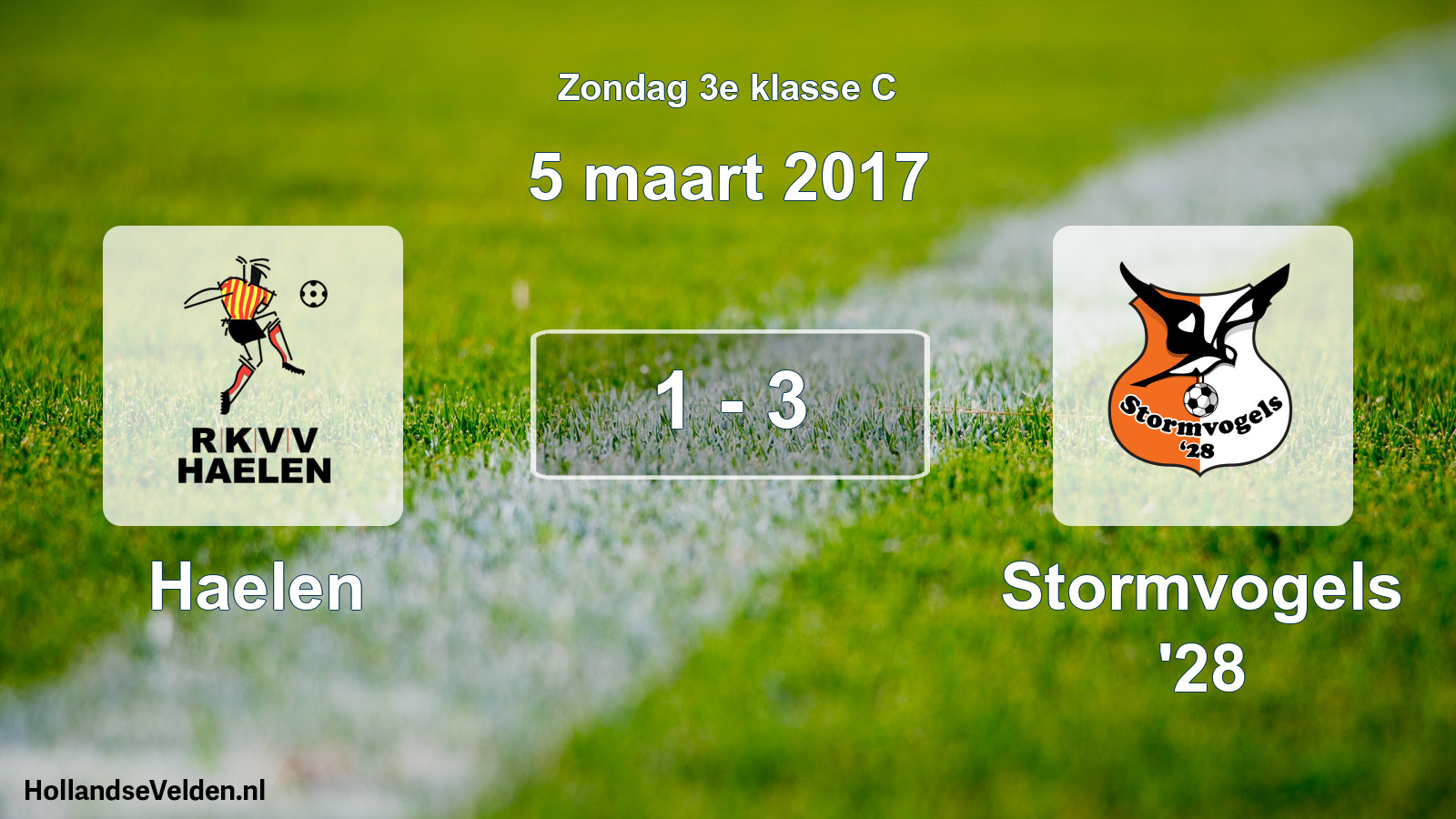 Total number of matches played: Haelen - Stormvogels '28 1 - 3 (5 March 2017)