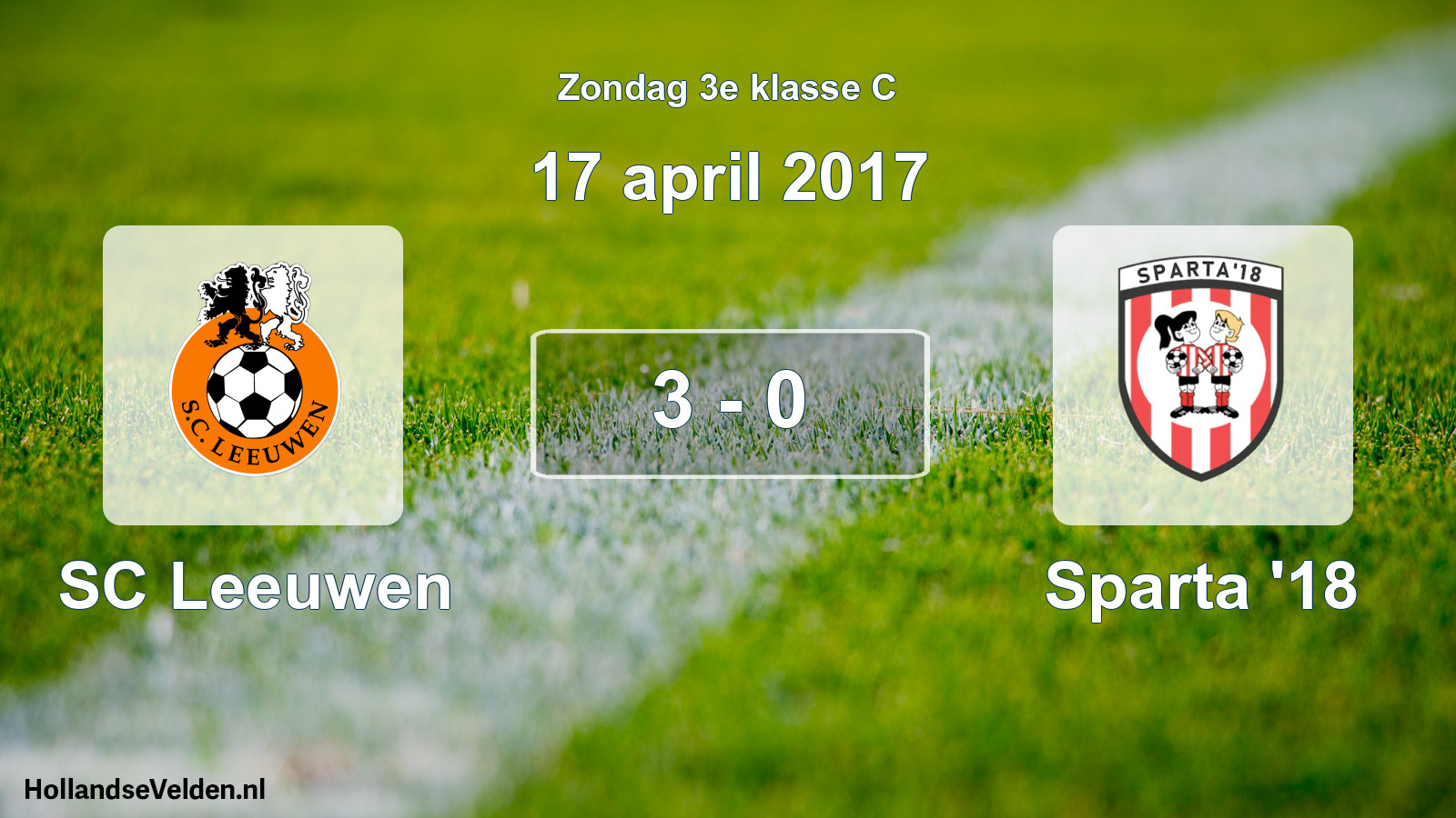 Total number of matches played: SC Leeuwen - Sparta '18 3 - 0 (17 April 2017)