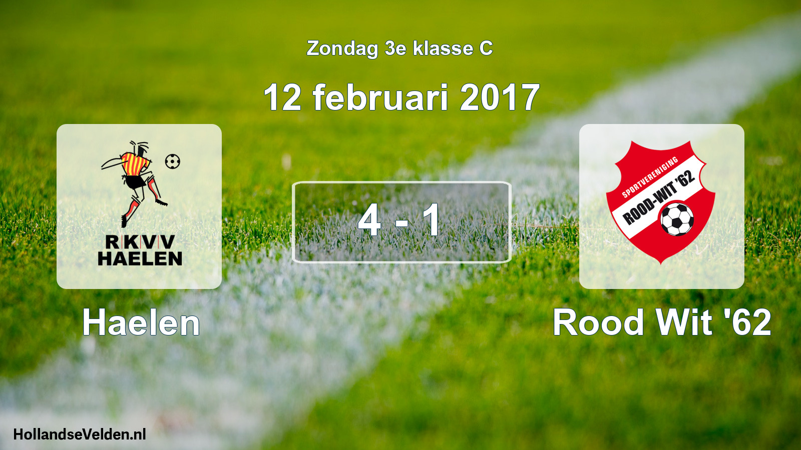 Total number of matches played: Haelen - Rood Wit '62 4 - 1 (12 February 2017)