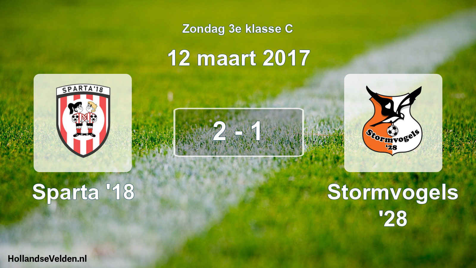 Total number of matches played: Sparta '18 - Stormvogels '28 2 - 1 (12 March 2017)