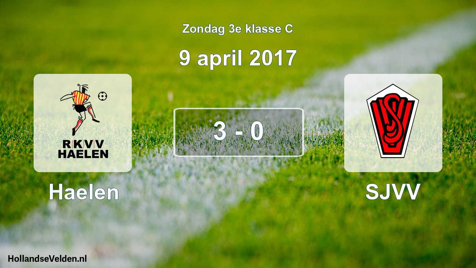 Total number of matches played: Haelen - SJVV 3 - 0 (9 April 2017)