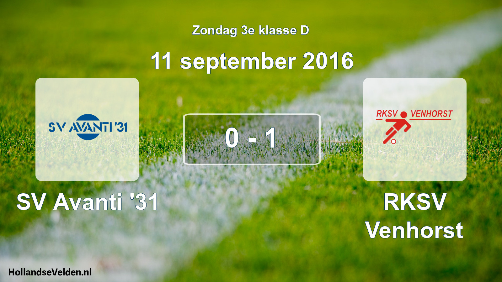 Total number of matches played: SV Avanti '31 - RKSV Venhorst 0 - 1 (11 September 2016)
