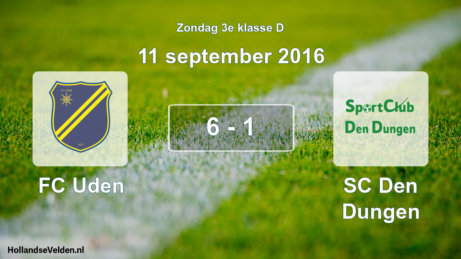 Total number of matches played: FC Uden - SC Den Dungen 6 - 1 (11 September 2016)