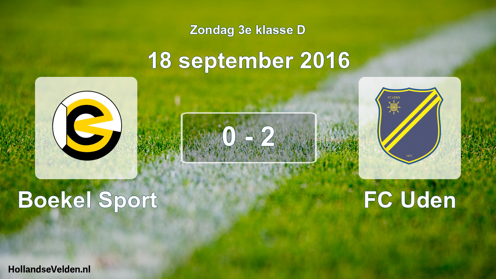 Total number of matches played: Boekel Sport - FC Uden 0 - 2 (18 September 2016)