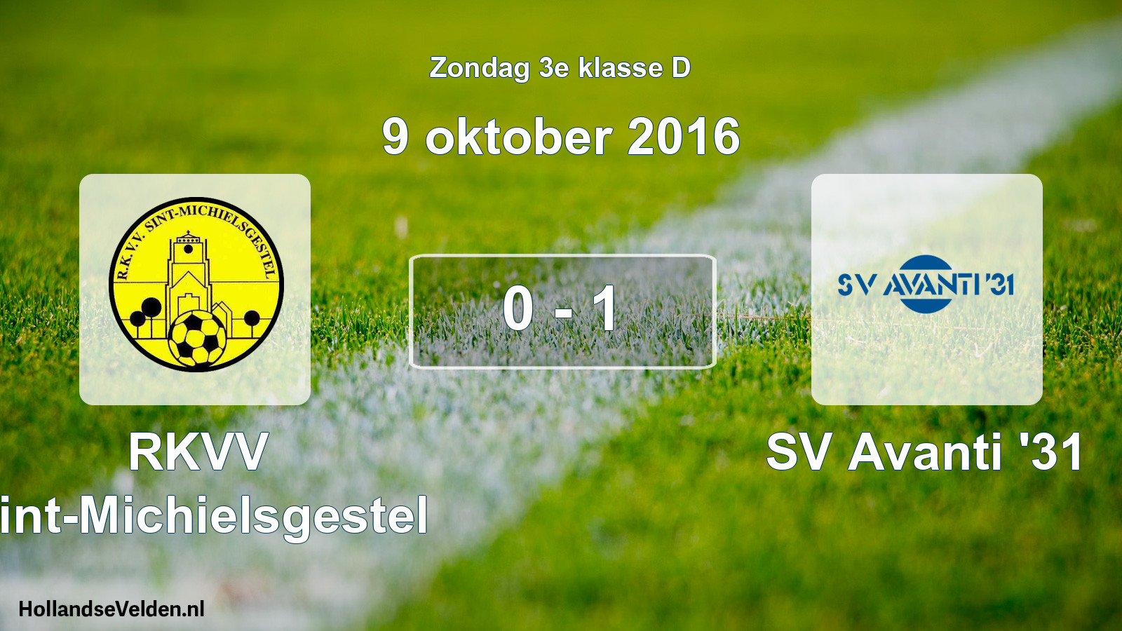 Total number of matches played: RKVV Sint-Michielsgestel - SV Avanti '31 0 - 1 (9 October 2016)