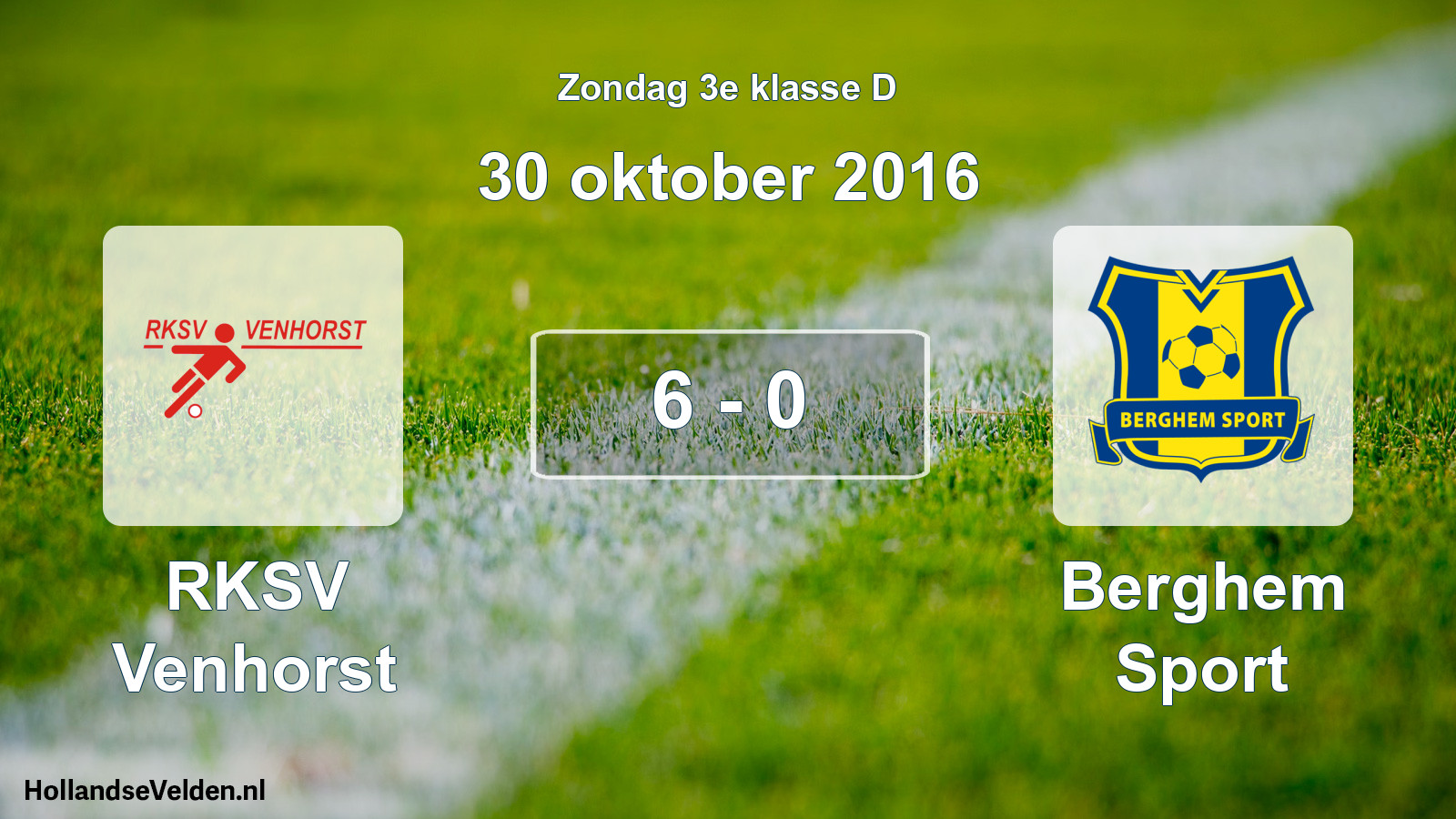 Total number of matches played: RKSV Venhorst - Berghem Sport 6 - 0 (30 October 2016)