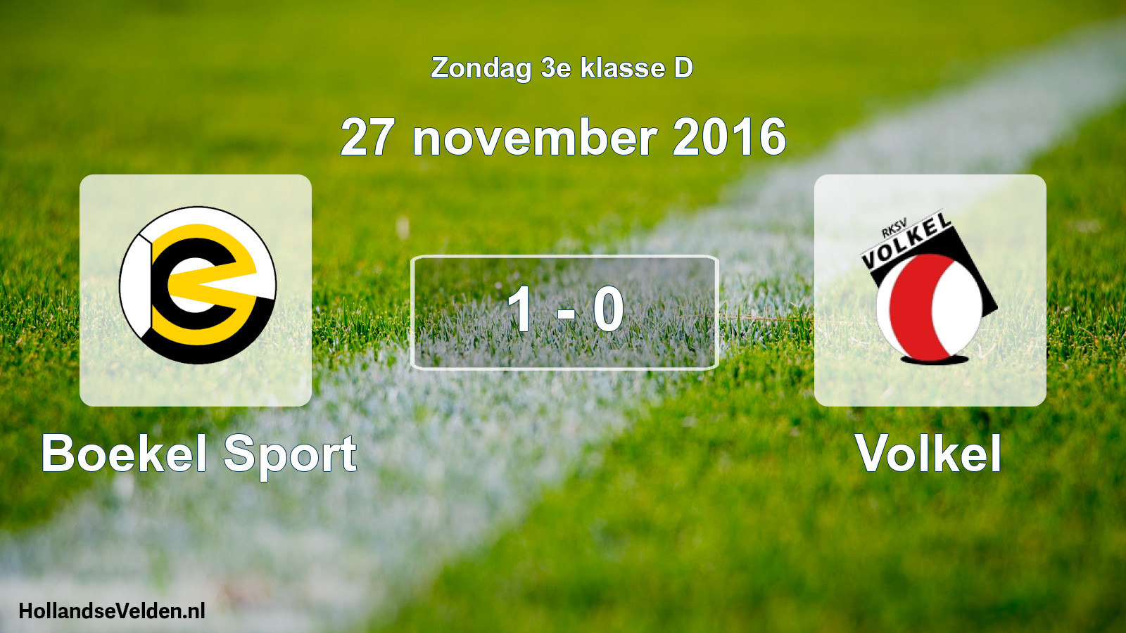 Total number of matches played: Boekel Sport - Volkel 1 - 0 (27 November 2016)