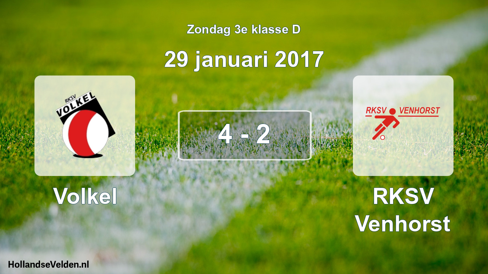 Total number of matches played: Volkel - RKSV Venhorst 4 - 2 (29 January 2017)