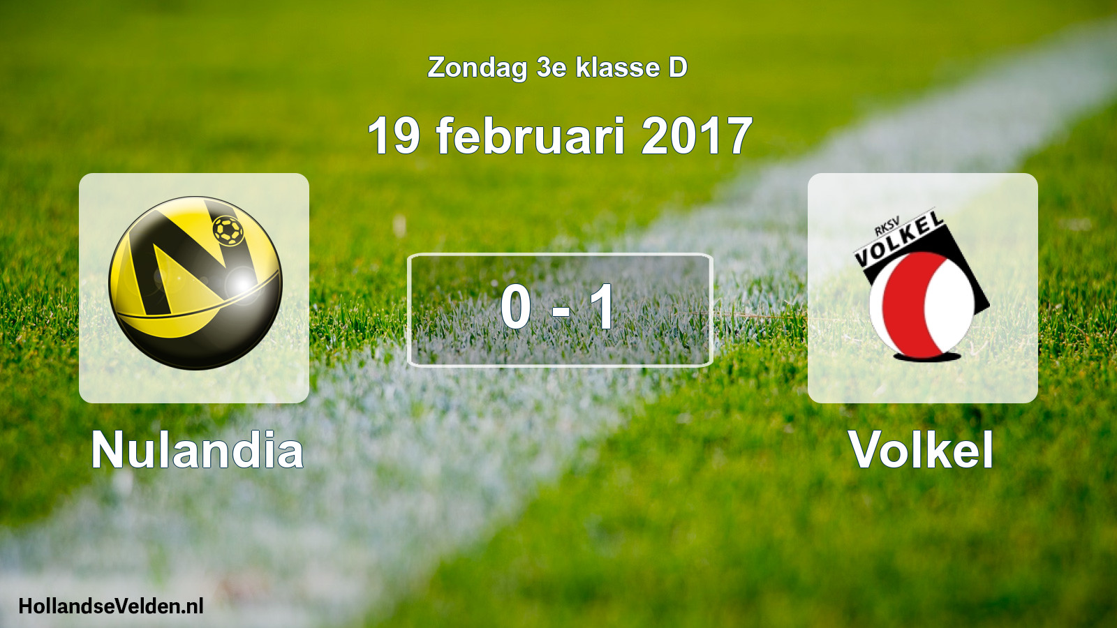Total number of matches played: Nulandia - Volkel 0 - 1 (19 February 2017)