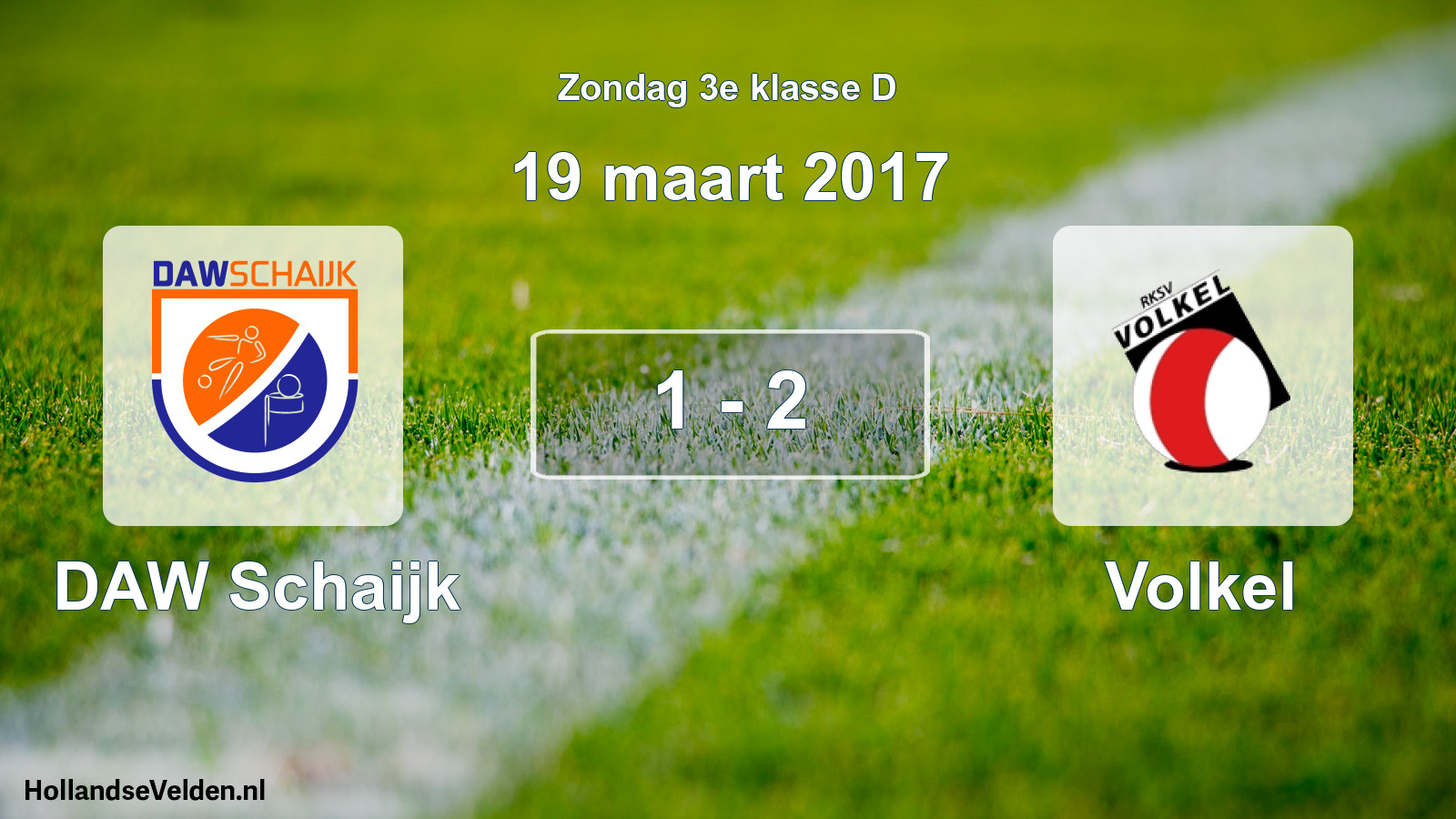 Total number of matches played: DAW Schaijk - Volkel 1 - 2 (19 March 2017)