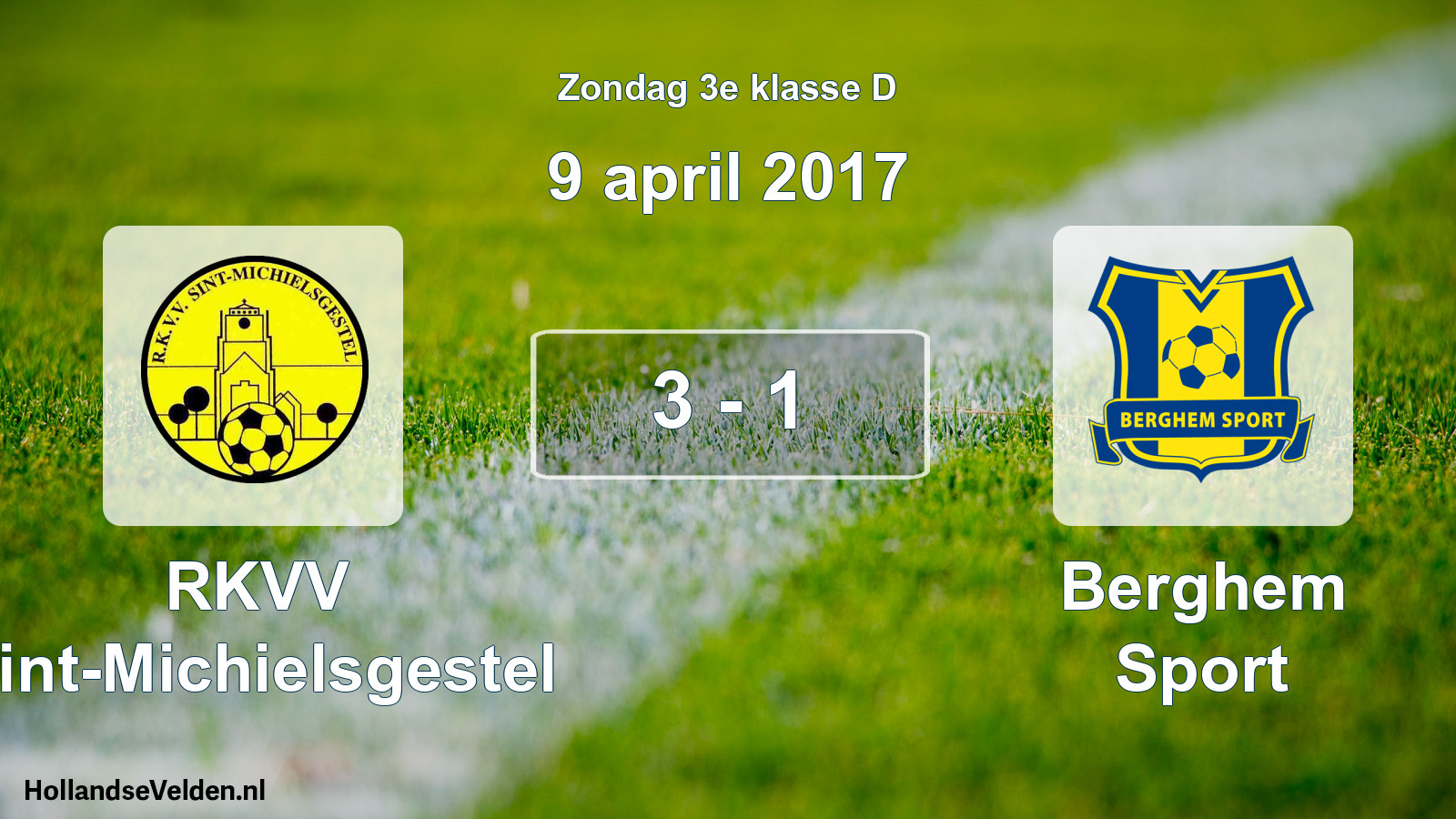 Total number of matches played: RKVV Sint-Michielsgestel - Berghem Sport 3 - 1 (9 April 2017)