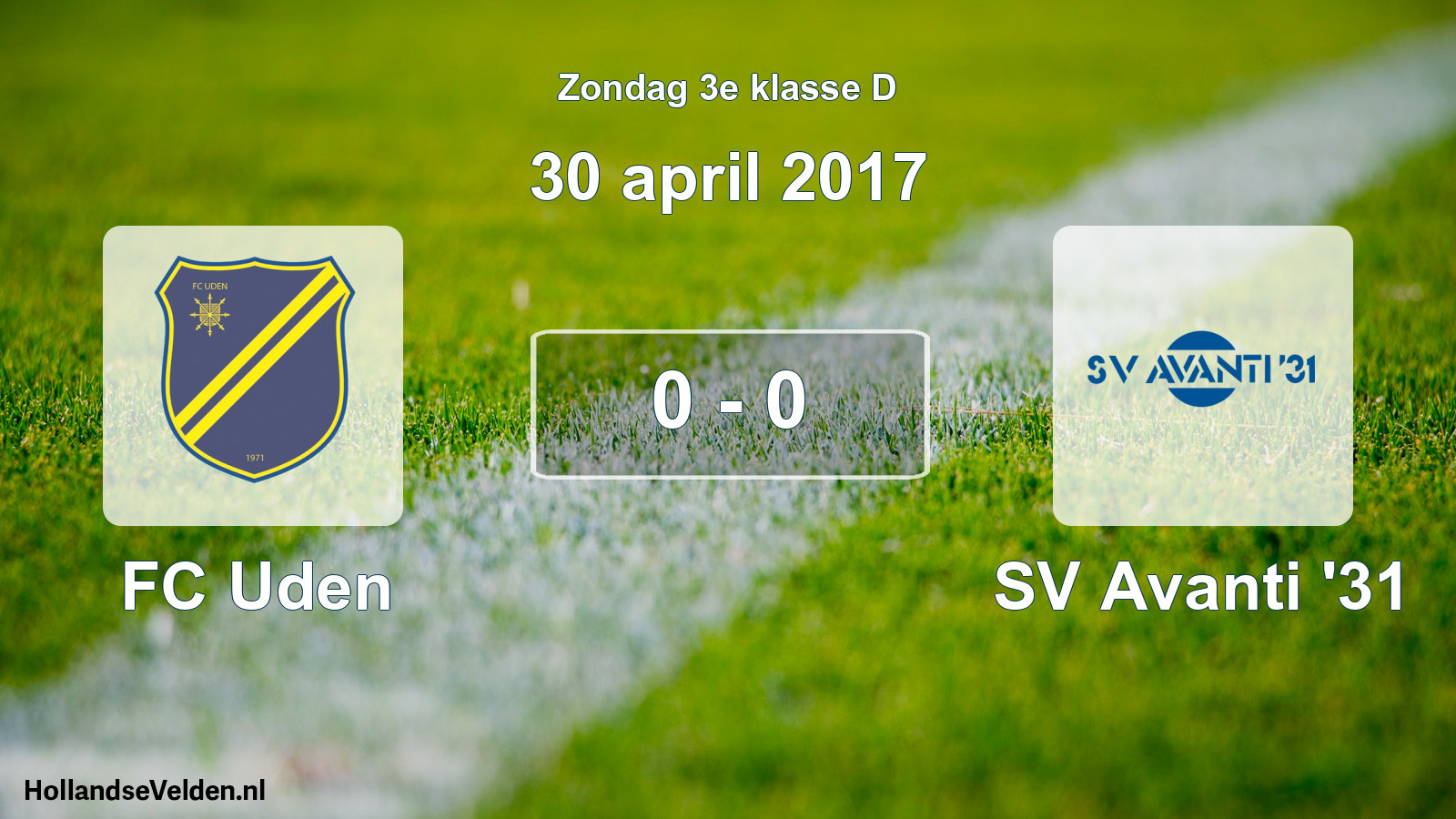 Total number of matches played: FC Uden - SV Avanti '31 0 - 0 (30 April 2017)