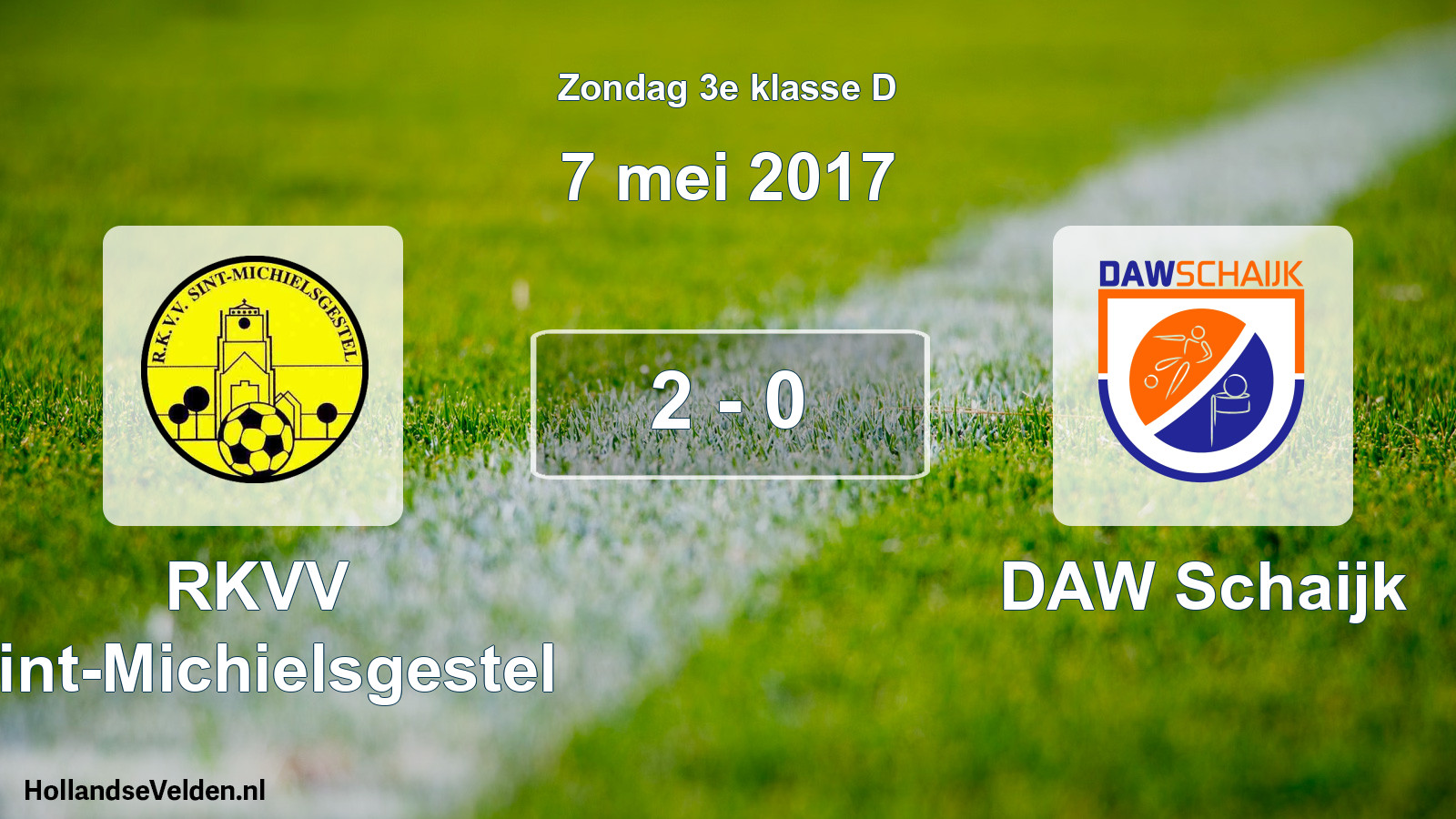Total number of matches played: RKVV Sint-Michielsgestel - DAW Schaijk 2 - 0 (7 May 2017)