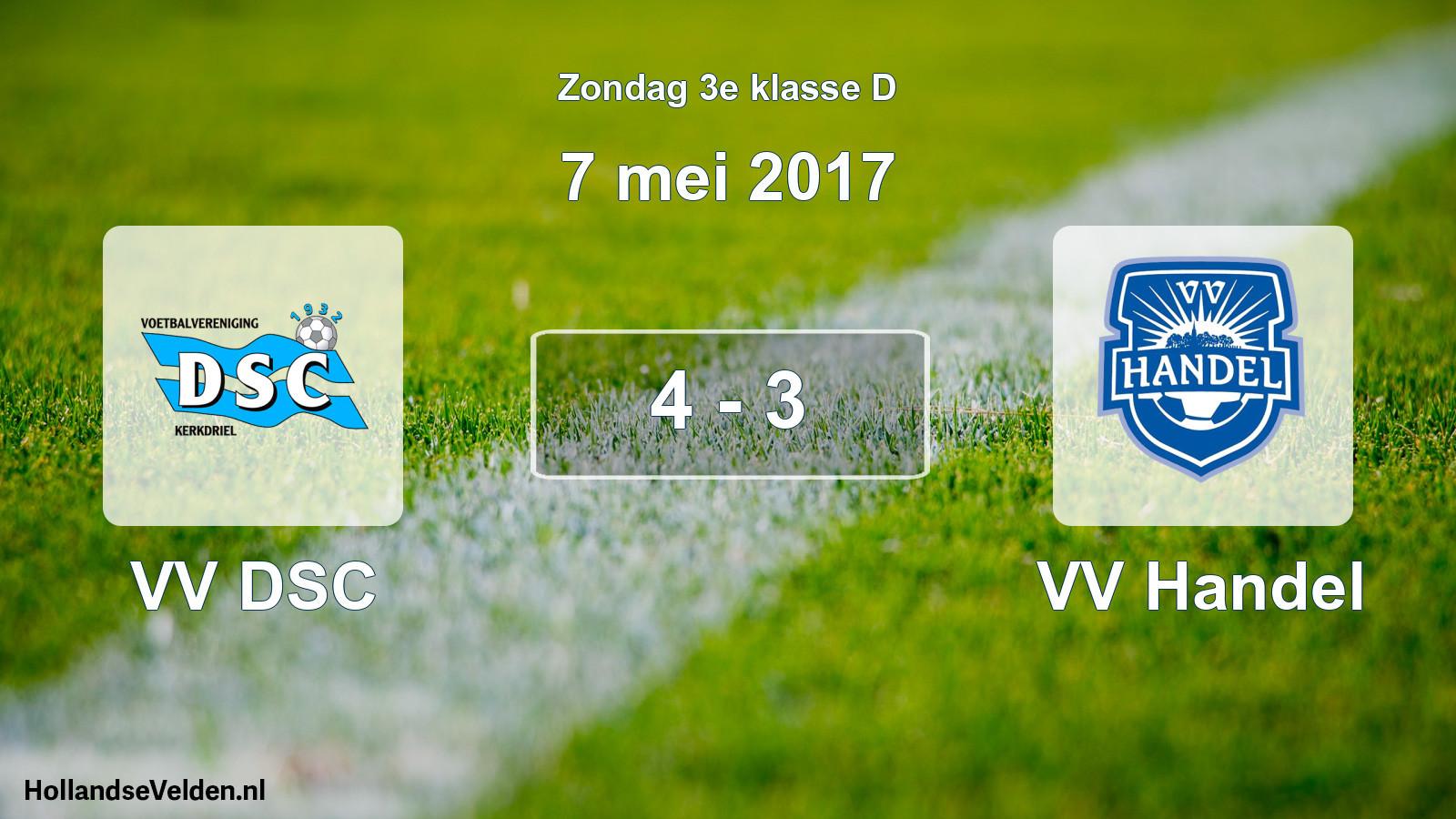 Total number of matches played: VV DSC - VV Handel 4 - 3 (7 May 2017)