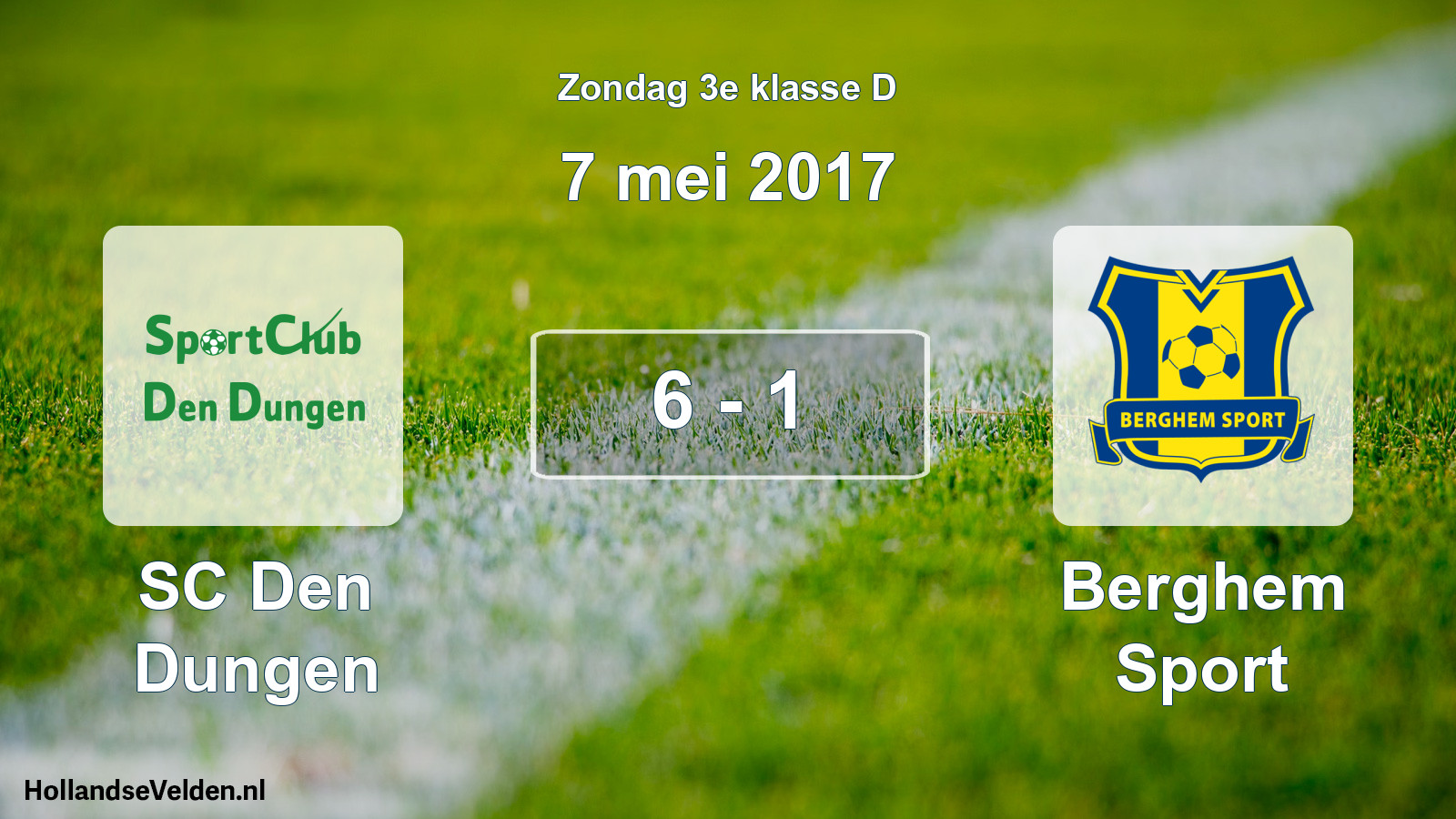 Total number of matches played: SC Den Dungen - Berghem Sport 6 - 1 (7 May 2017)